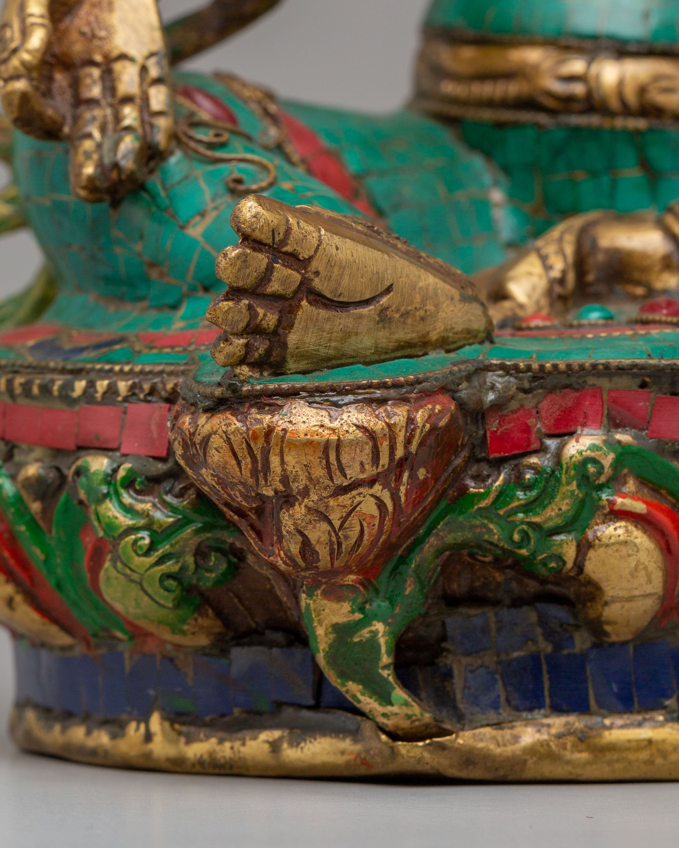 Ceremonial Green Tara Statue | Tibetan Artwork for Rituals
