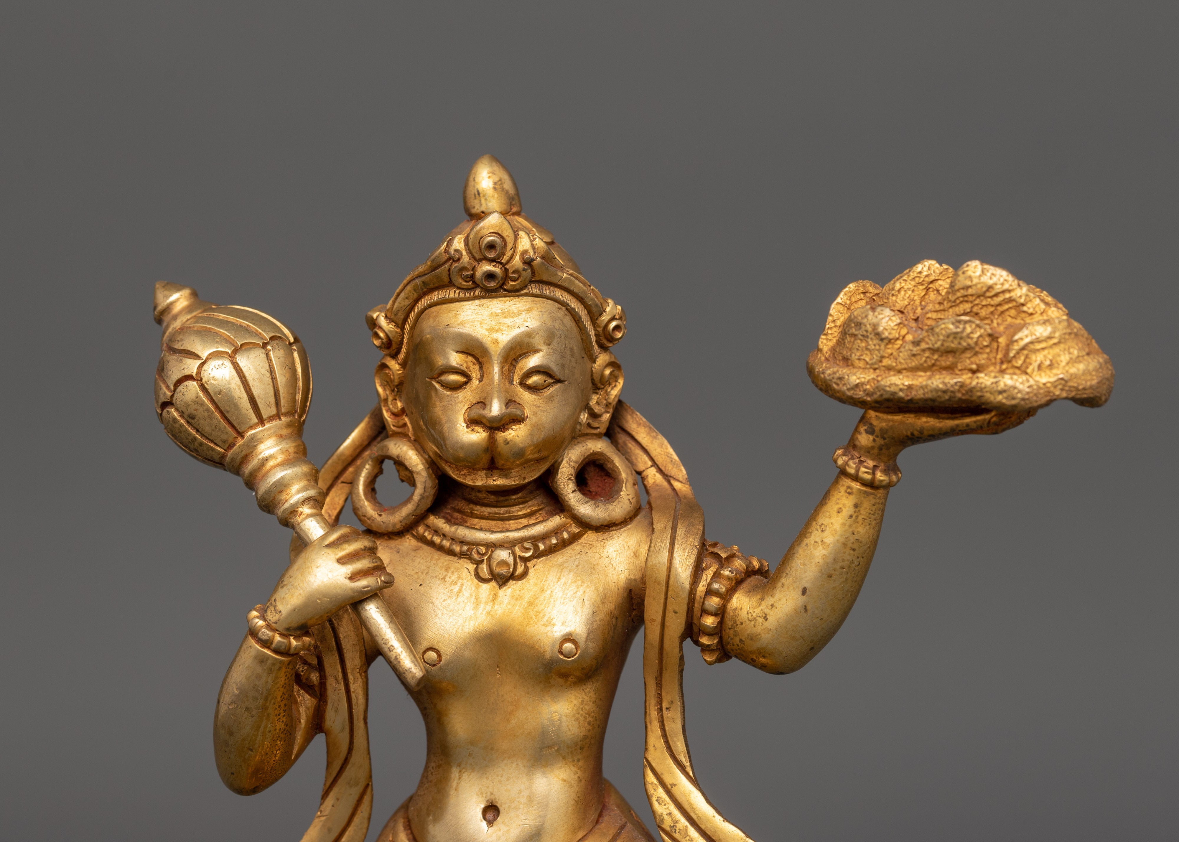 Gold Plated Hanuman Statue | Home Temple Decor