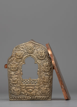 Silver-Plated Buddhist Ghau Box | A Sacred Tibetan prayer box