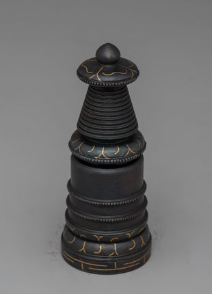 Authentic Handcrafted Tibetan Iron Stupa | Sacred Buddhist Shrine