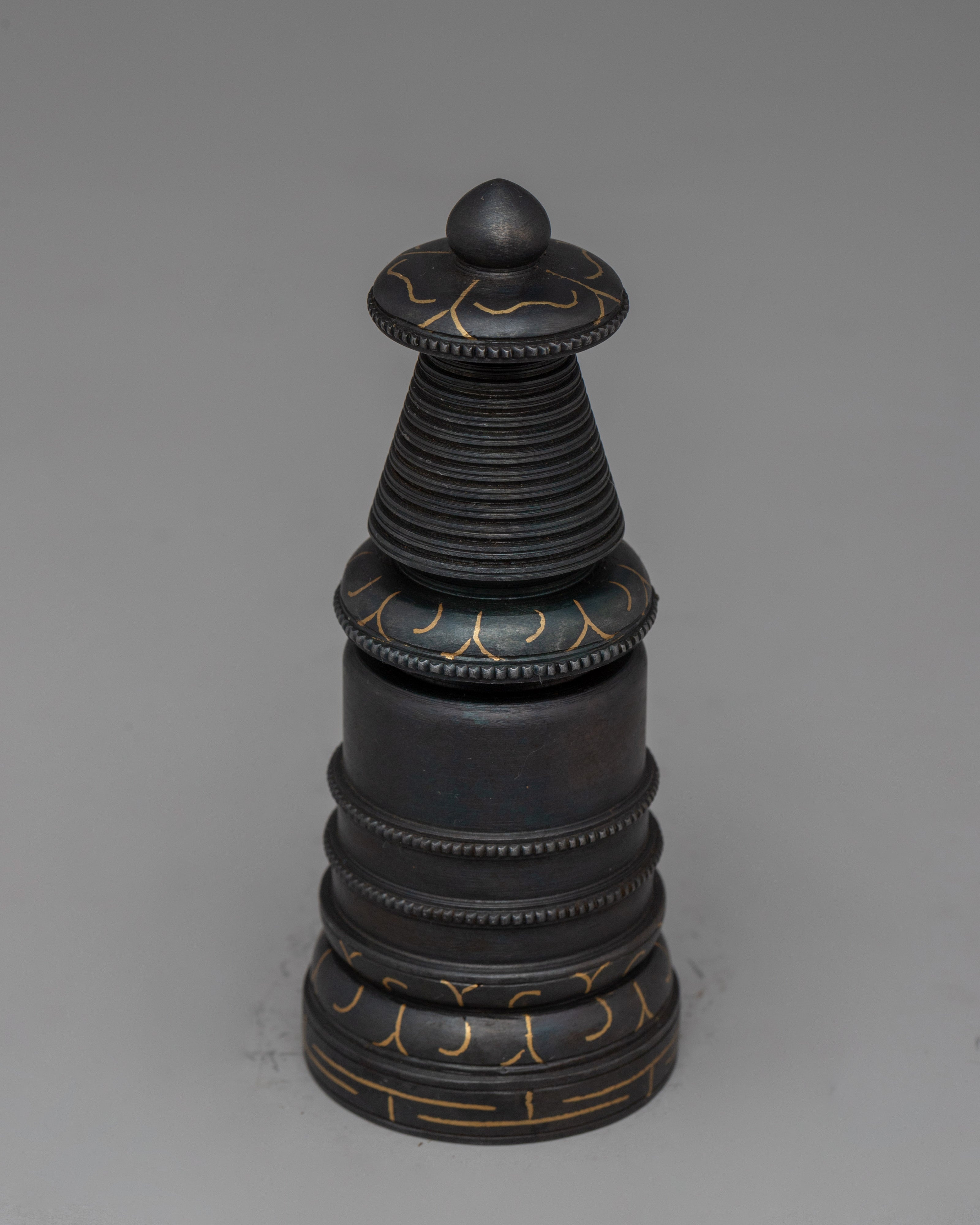 Authentic Handcrafted Tibetan Iron Stupa | Sacred Buddhist Shrine