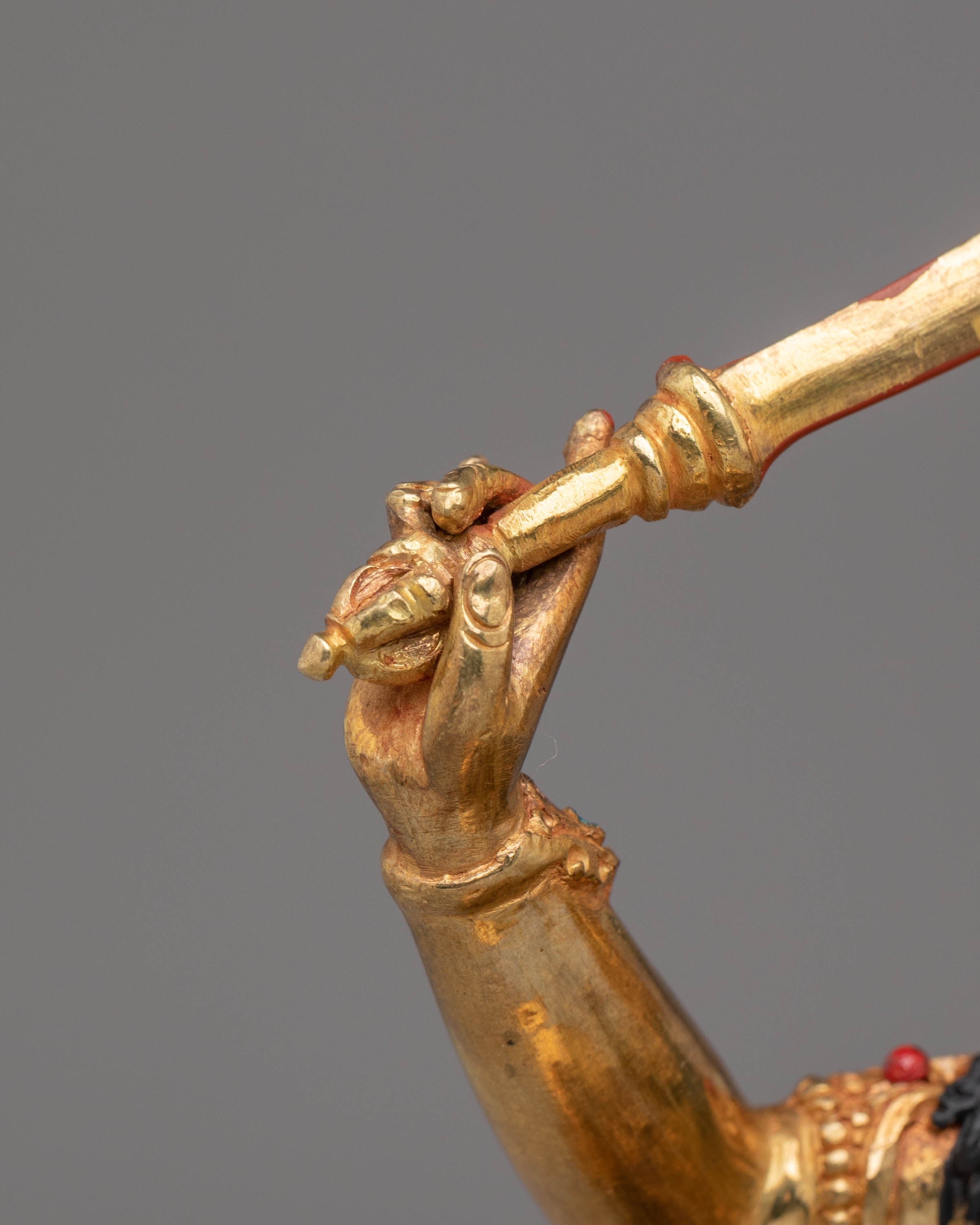 Sacred Wisdom Deity Manjushri Statue | Copper Body with Gold Plating