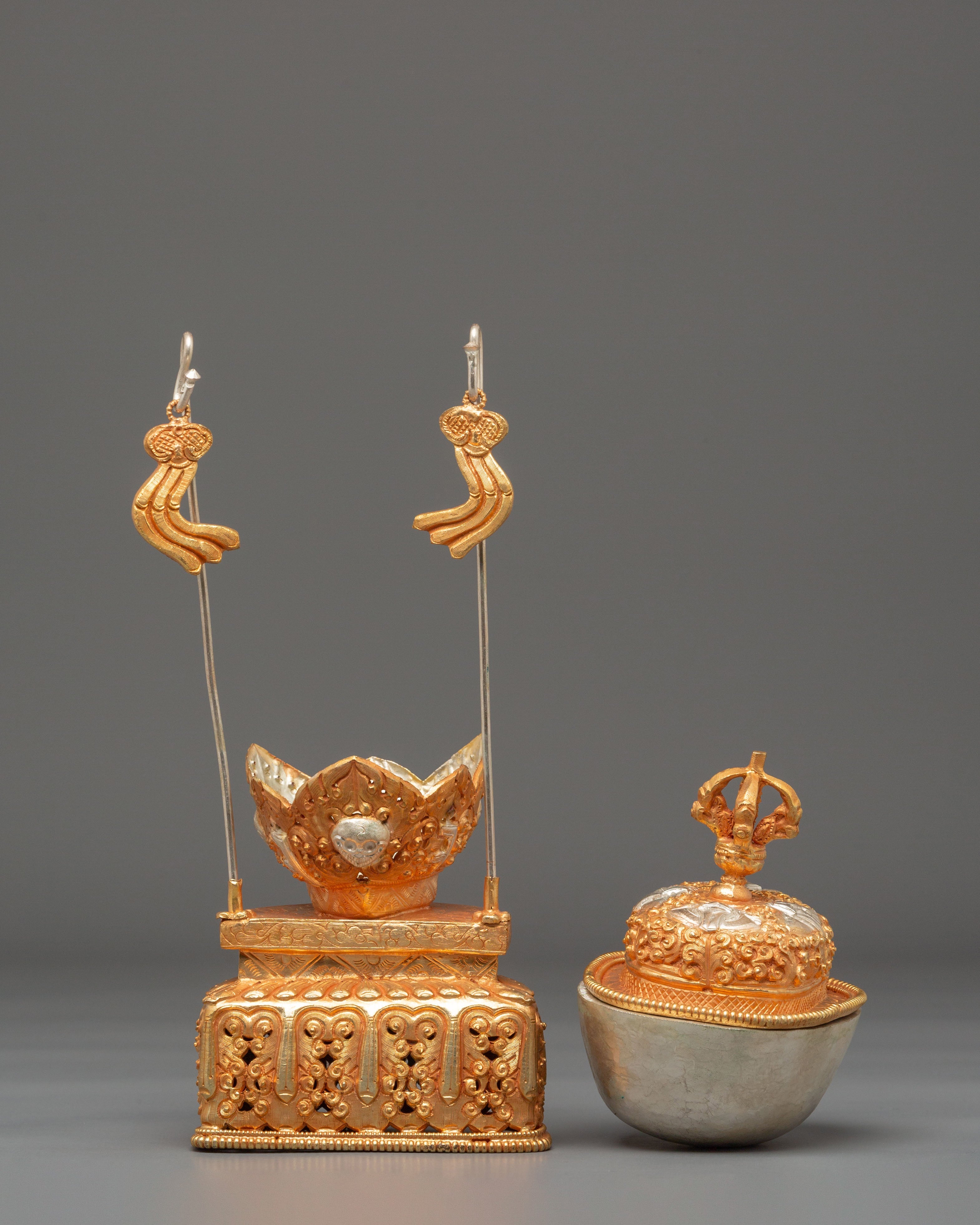 Sacred Tibetan Kapala Ceremonial Item | Buddhist Ritual Offering Artifact