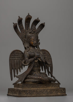 Naga Kanya Hindu Goddess Statue | Elegant Hindu Decor for Blessings and Peace