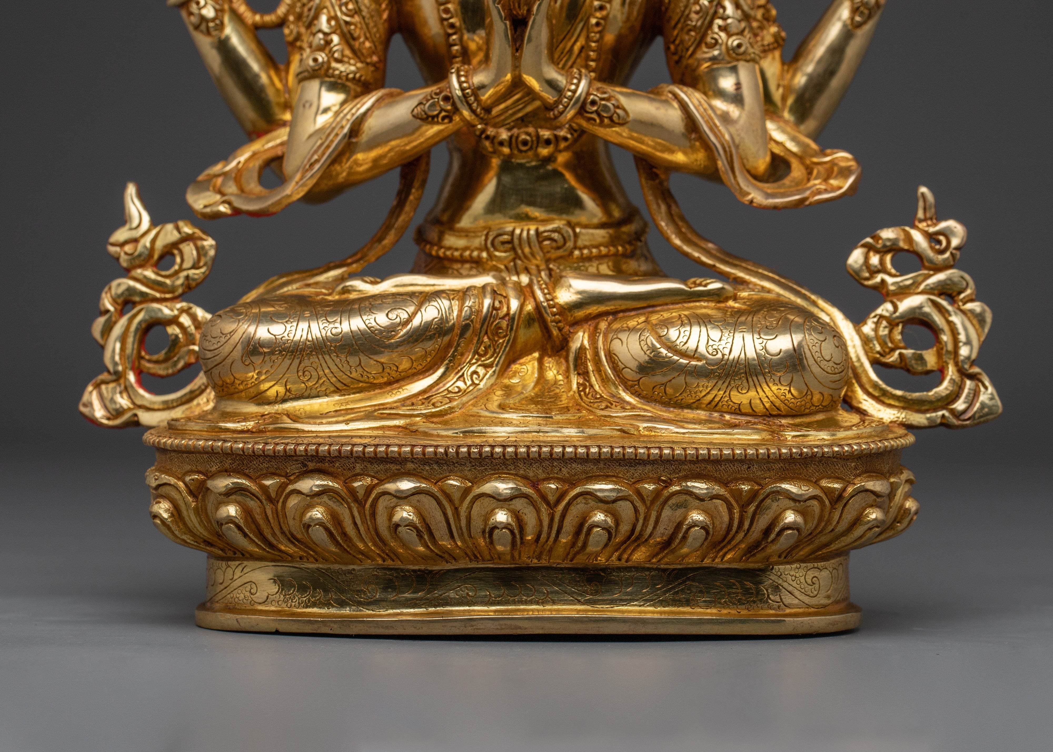 Religious Figurine of Chenrezig | Four-Armed Avalokiteshvara Art
