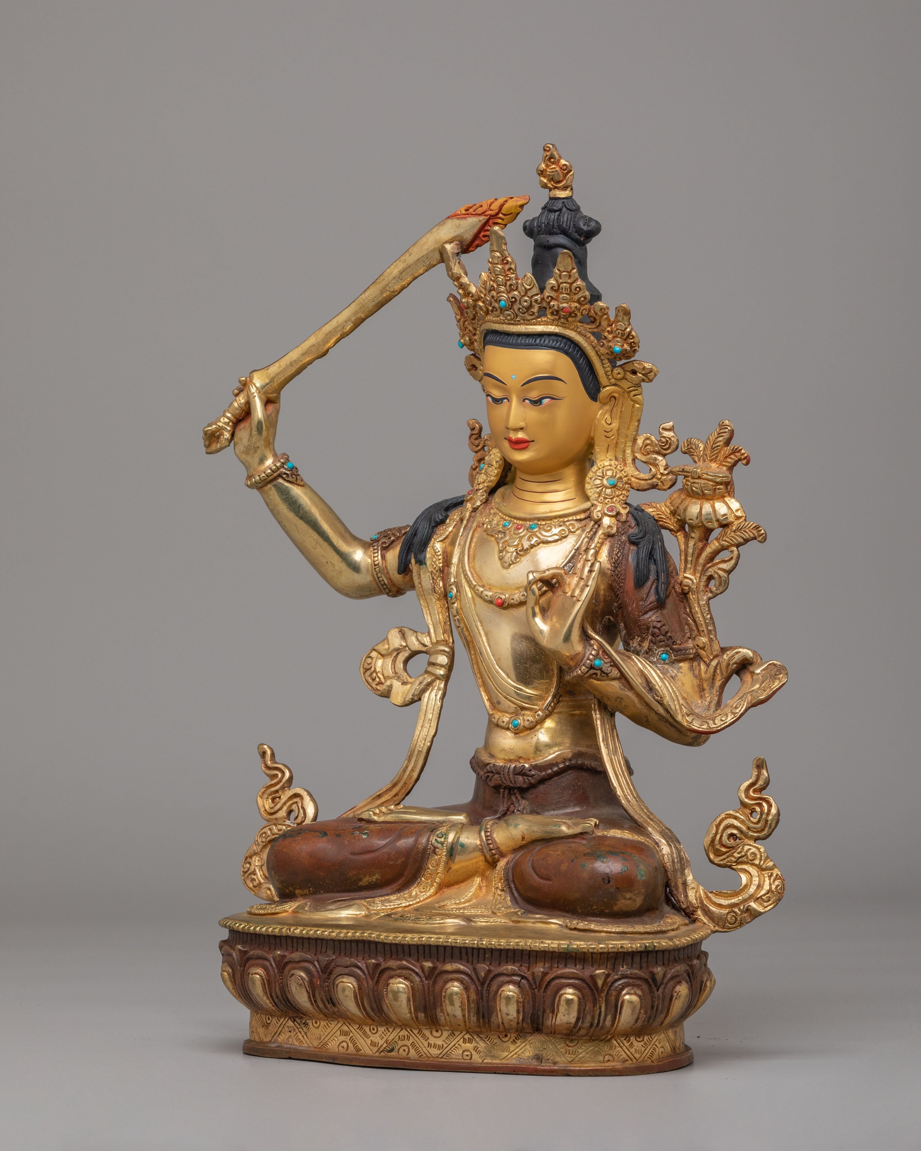 Sword of Wisdom Manjushri Statue | Tibetan Deity of Enlightenment