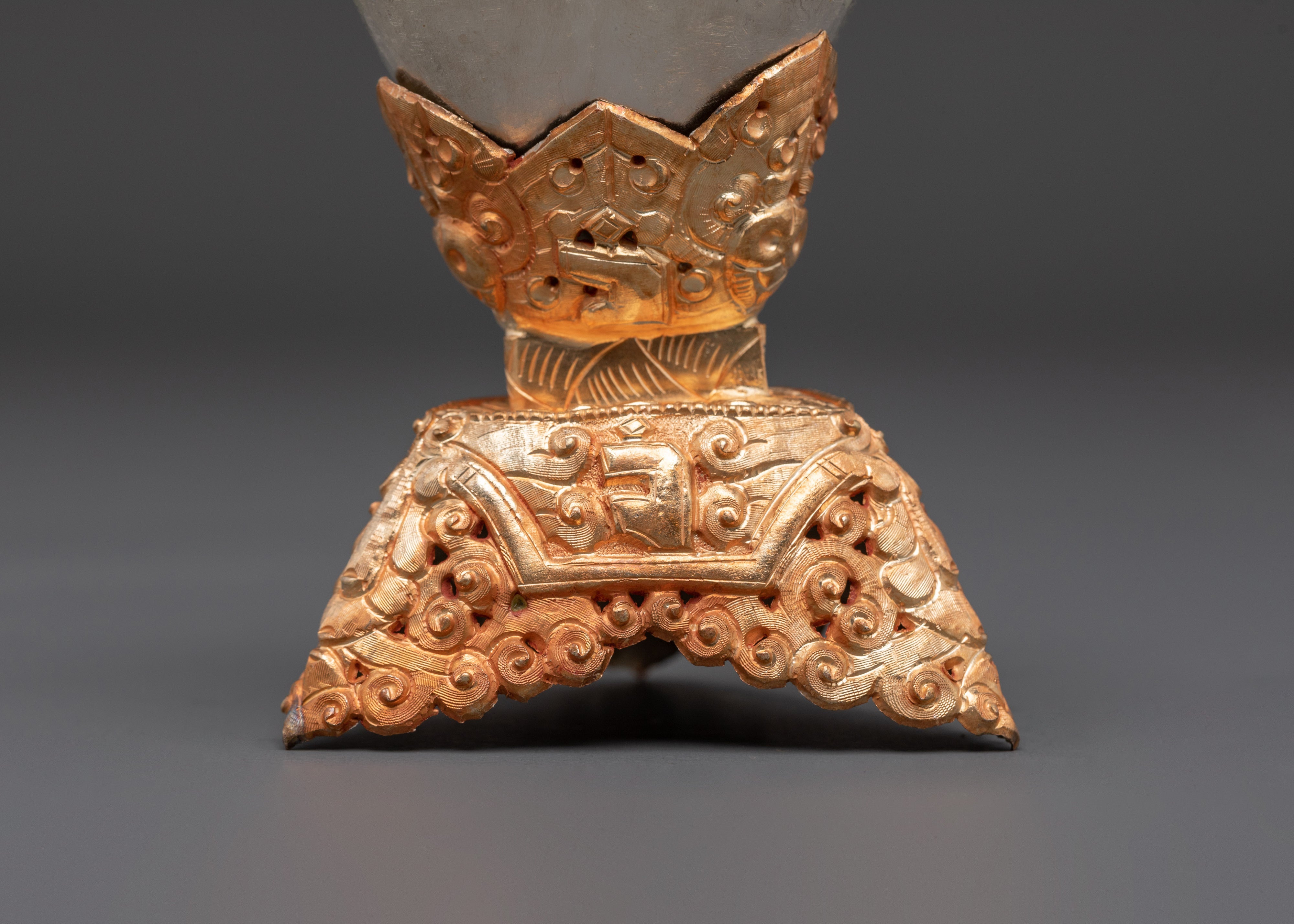 Sacred Traditional Kapala | Handcrafted Copper & Gold Plated Ritual Vessel
