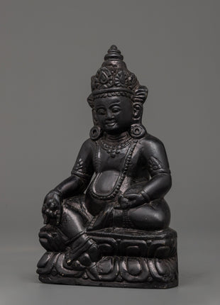 Dzambhala Oxidized Stone Statue | A Symbol of Wealth