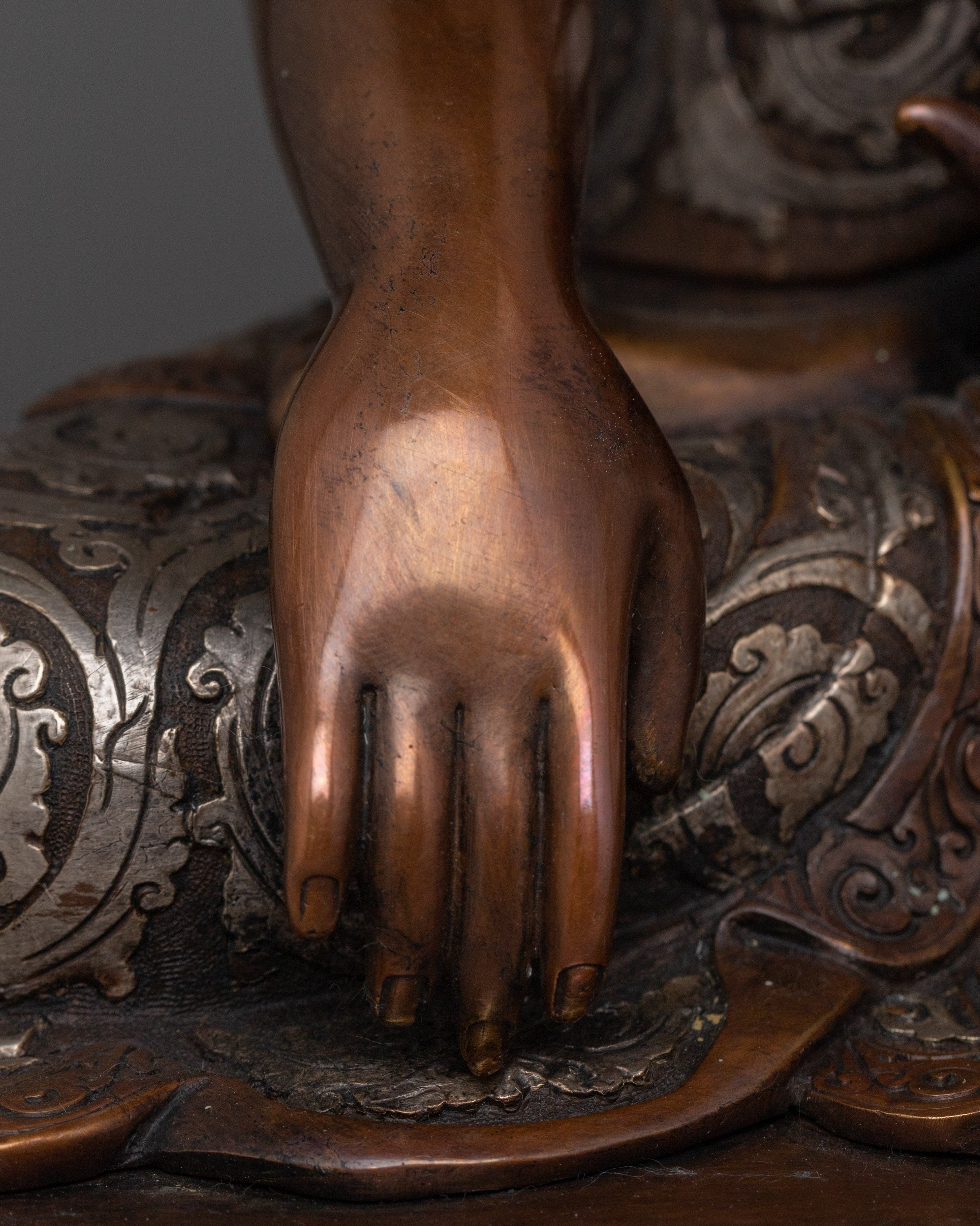 Oxidized Copper Crowned Shakyamuni Buddha | Spiritual Decor