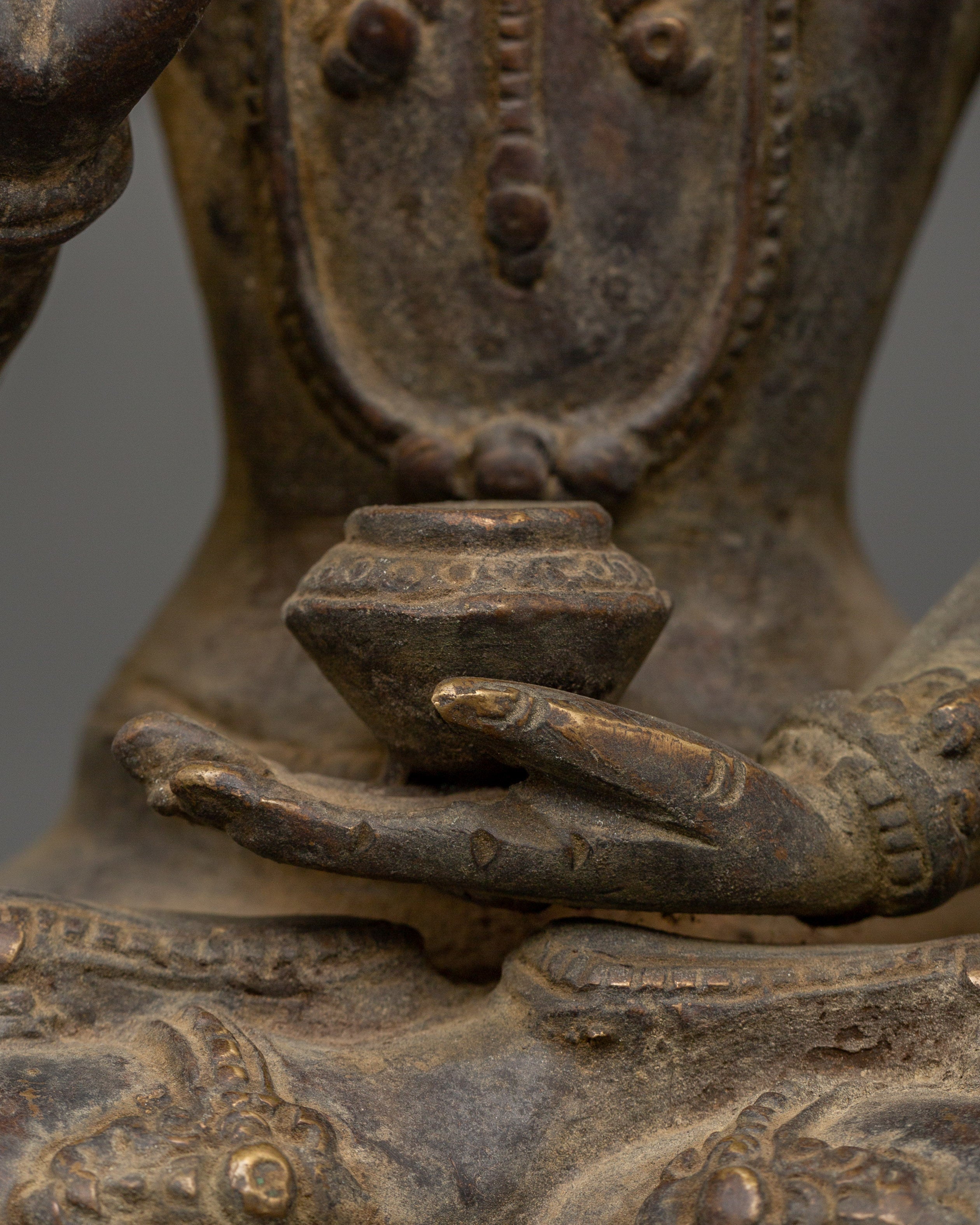 Brass Amoghasiddhi Buddha Statue | Tibetan Altar Decor