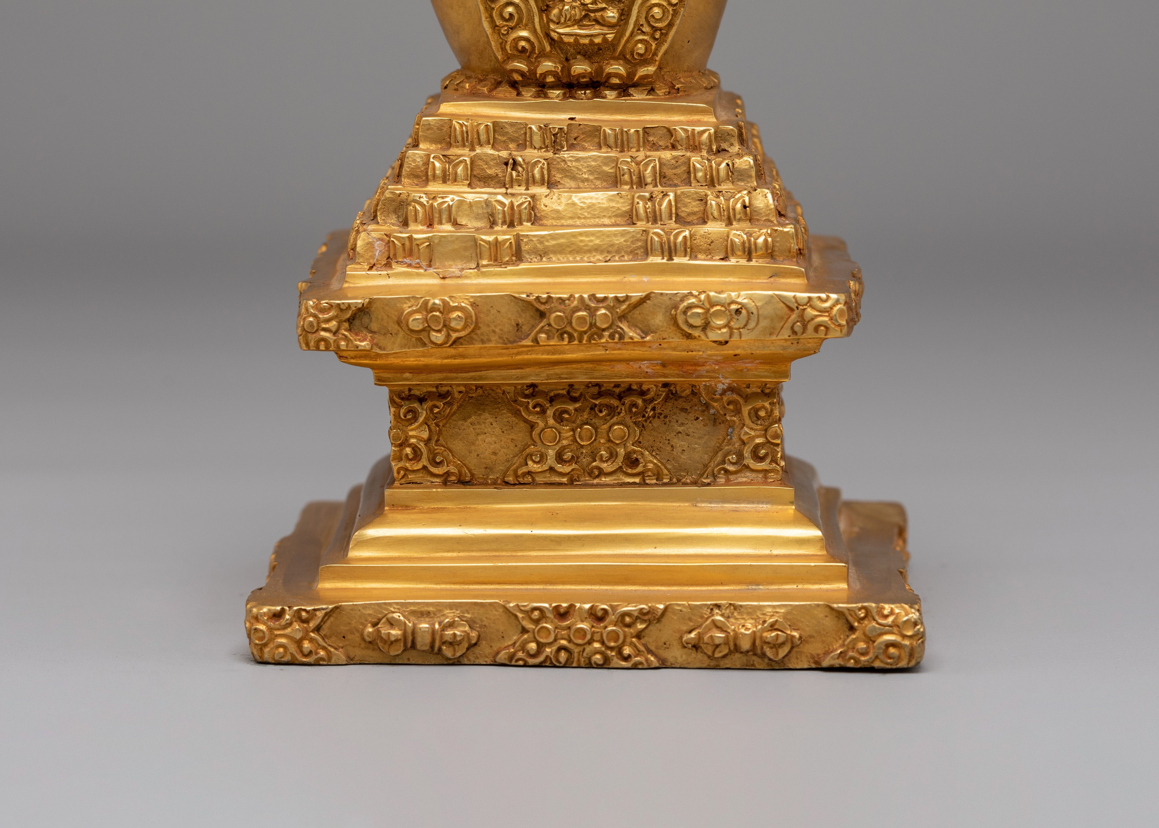 Scared Stupa for Rituals | 24K Gold Plated Buddhist Sacred Art