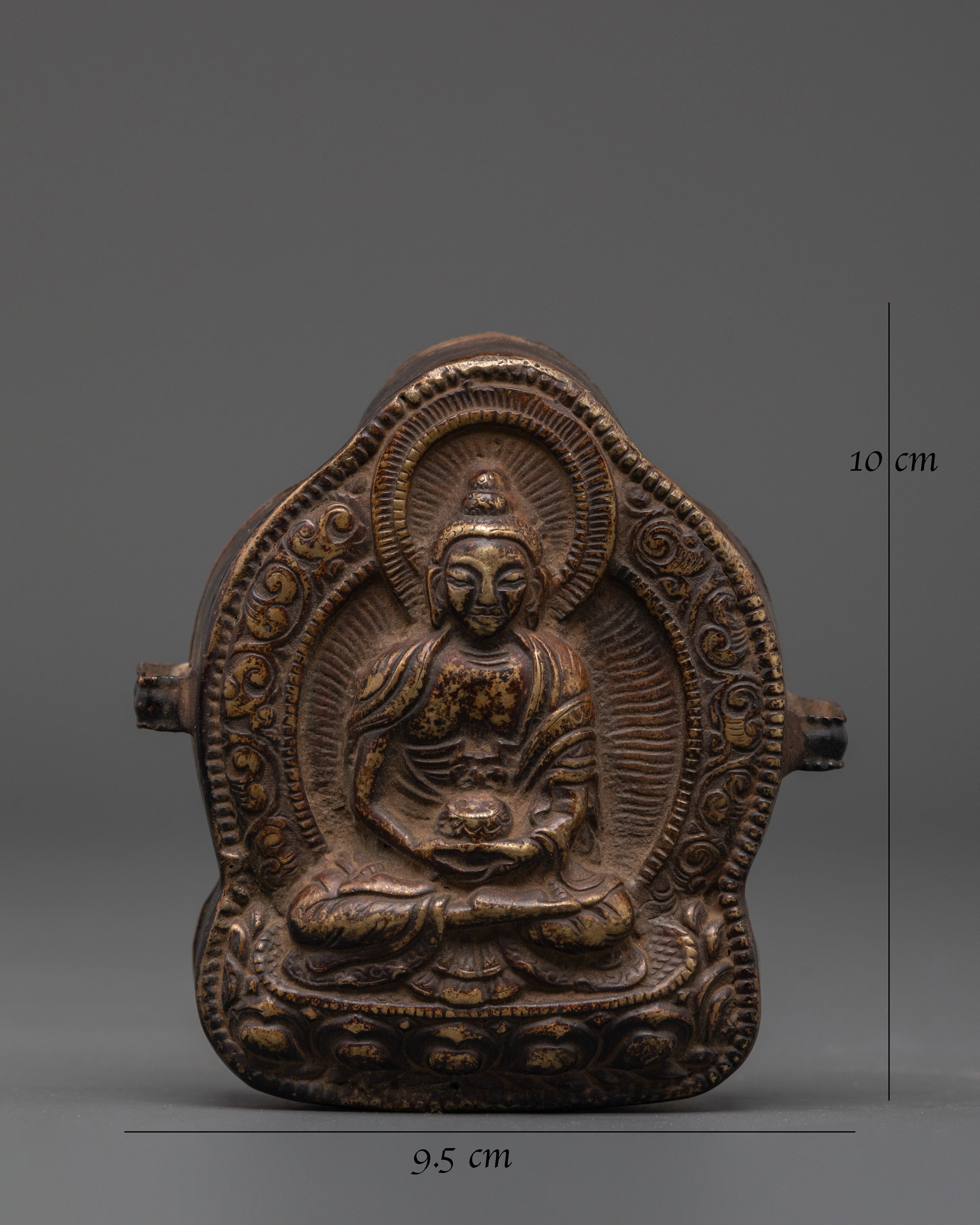 Handcrafted Copper Amitayus Ghau Box | Featuring Amitayus Deity