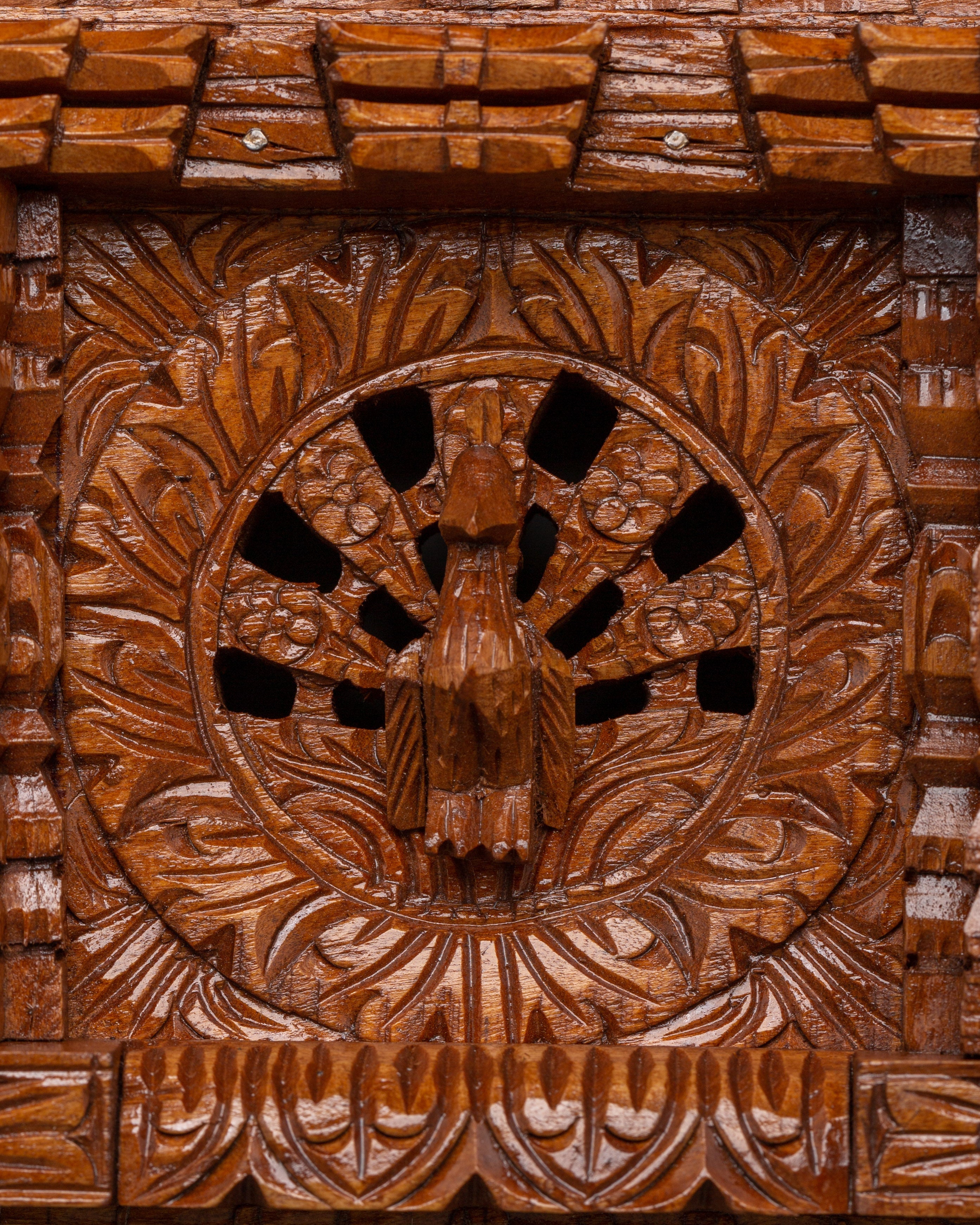 Peacock Motif Wooden Wall Art | Handcrafted Decorative Art