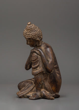 Buddha Bronze Iron Statue | Handcrafted Sitting Buddha Artwork