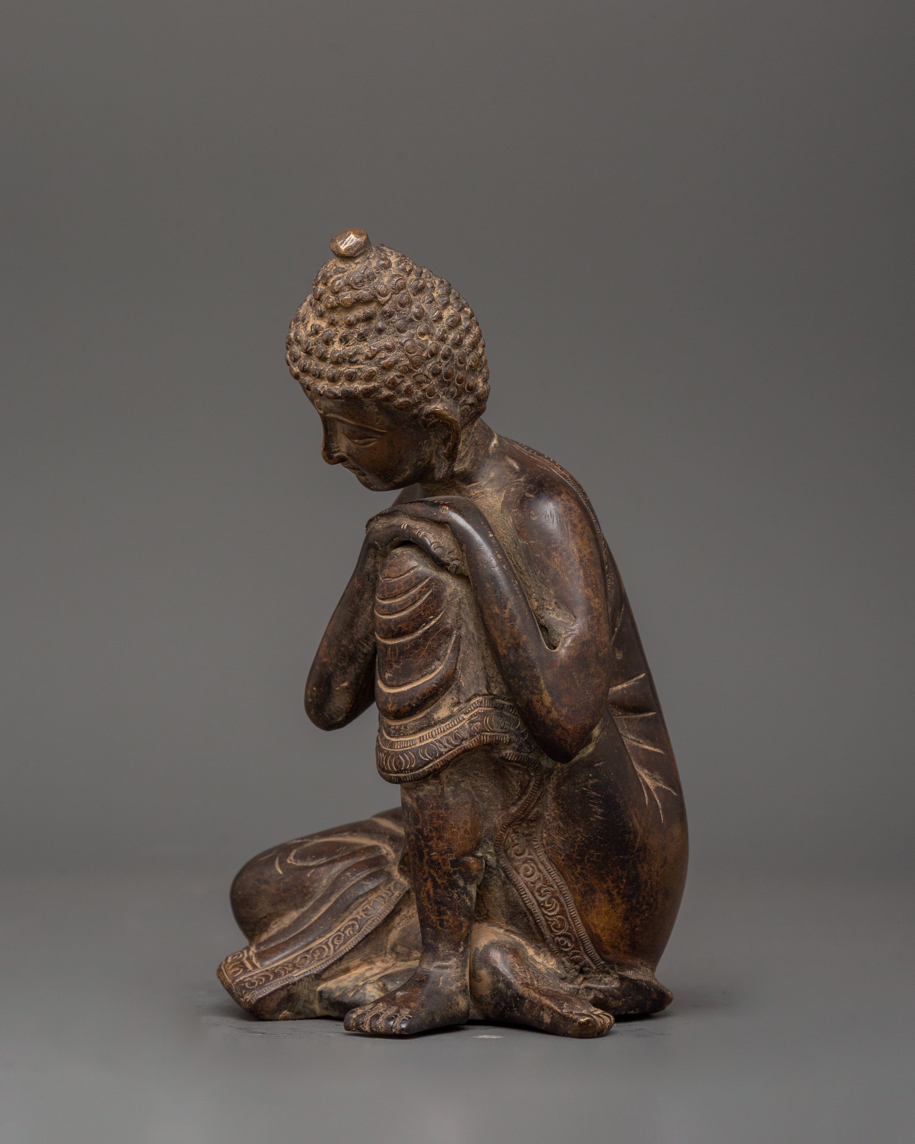 Buddha Bronze Iron Statue | Handcrafted Sitting Buddha Artwork