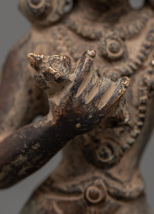 Vajrasattva Statue in Antique Copper Finish | Tibetan Deity of Purification