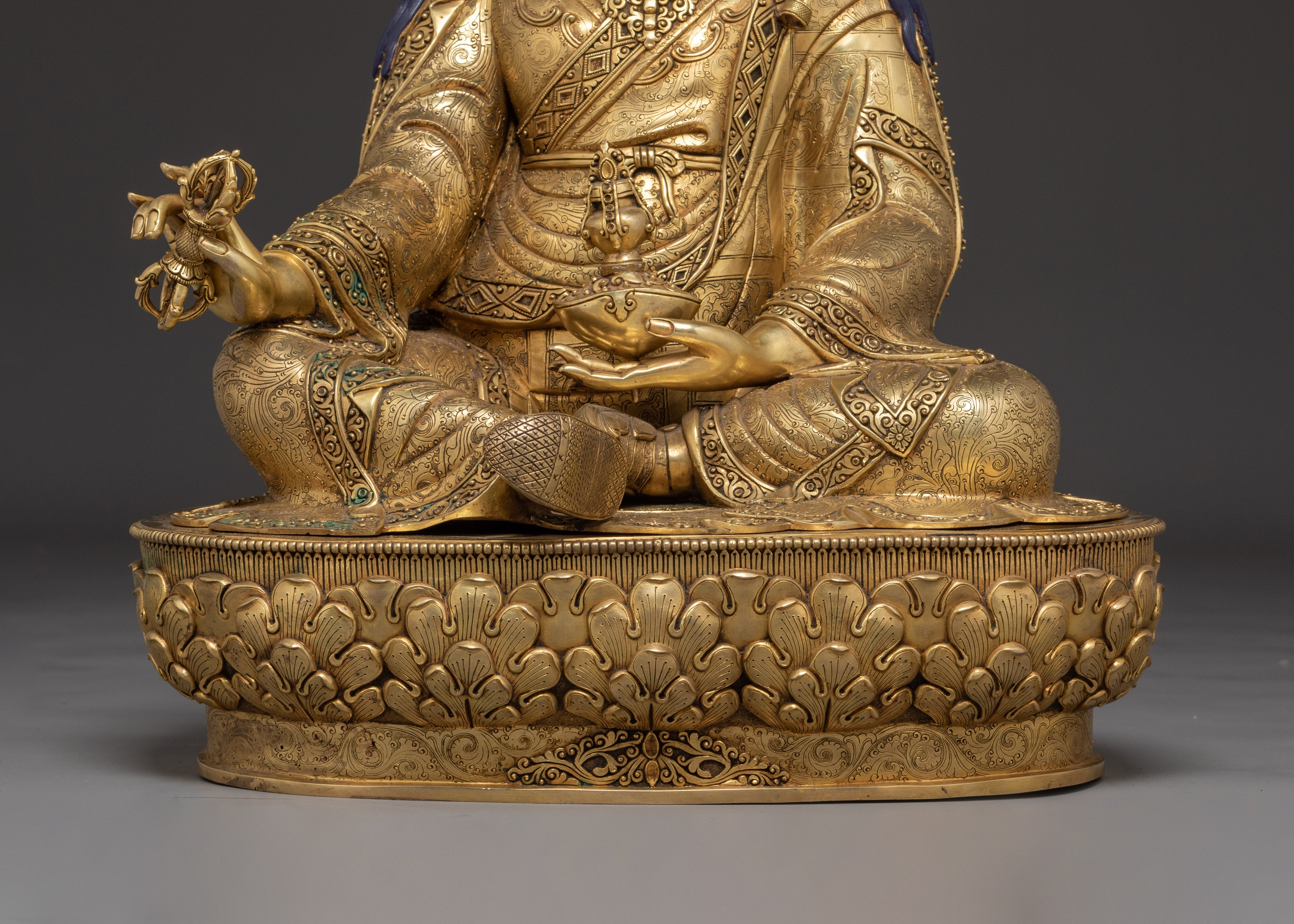 Venerated Guru Rinpoche Statue | Padmsambhava with Khatvanga Statue
