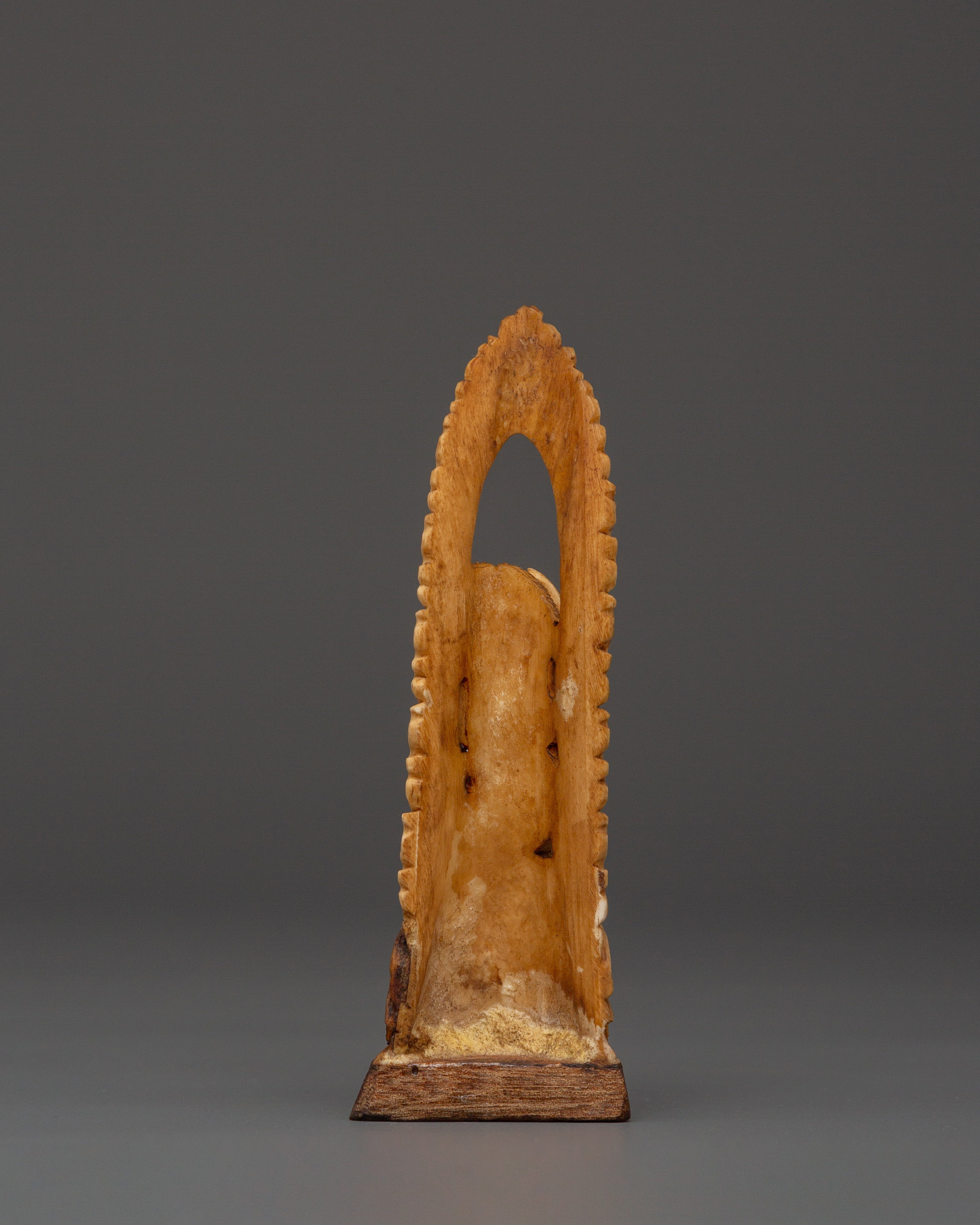 Mahakala Bone Carving Statue | Handcrafted Yak Bone Deity