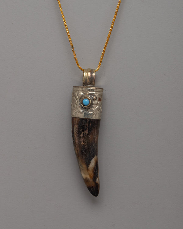 Ethically Sourced Goat Horn Pendant 