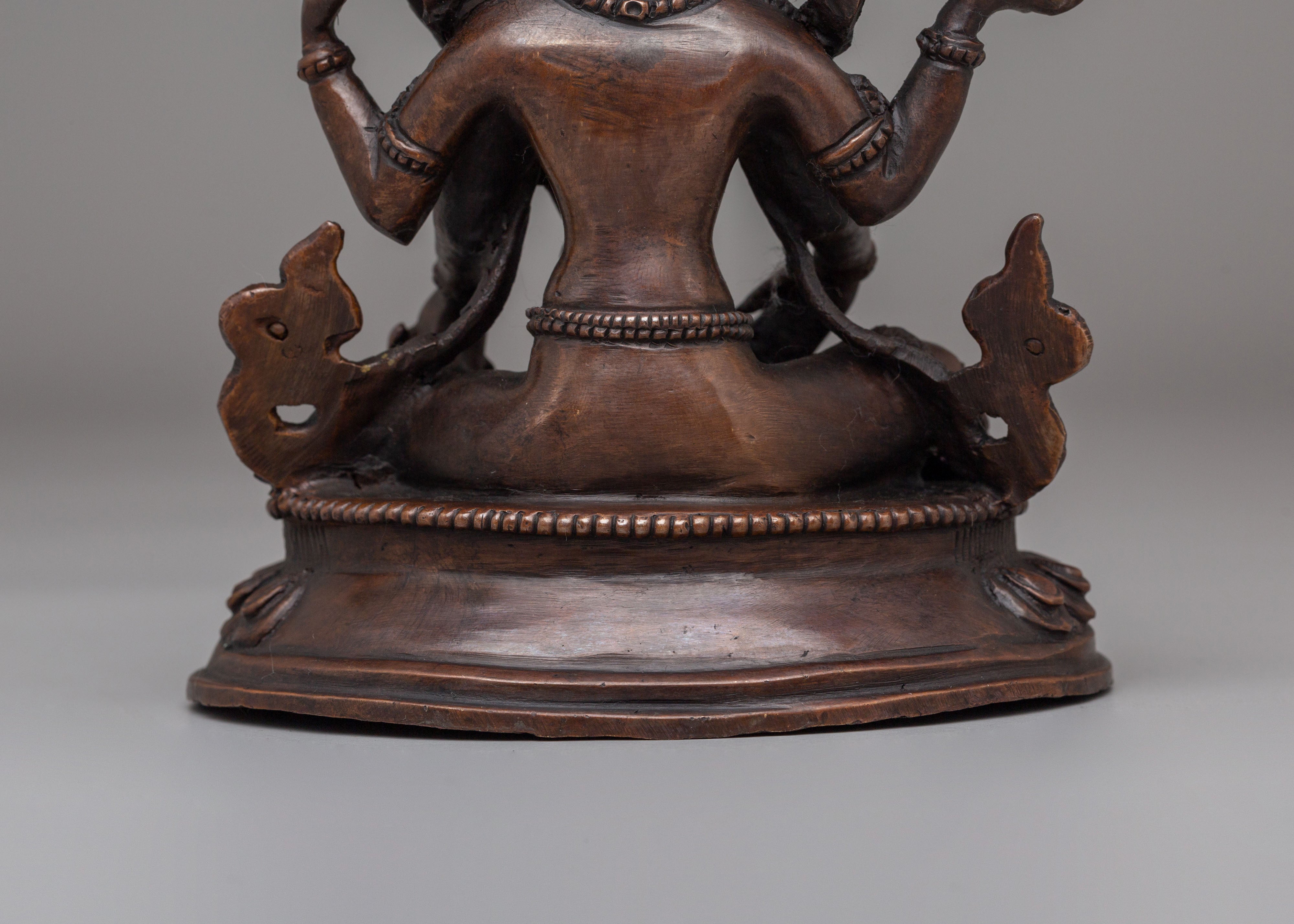 Traditional Saraswati Statue | Oxidized Copper Body
