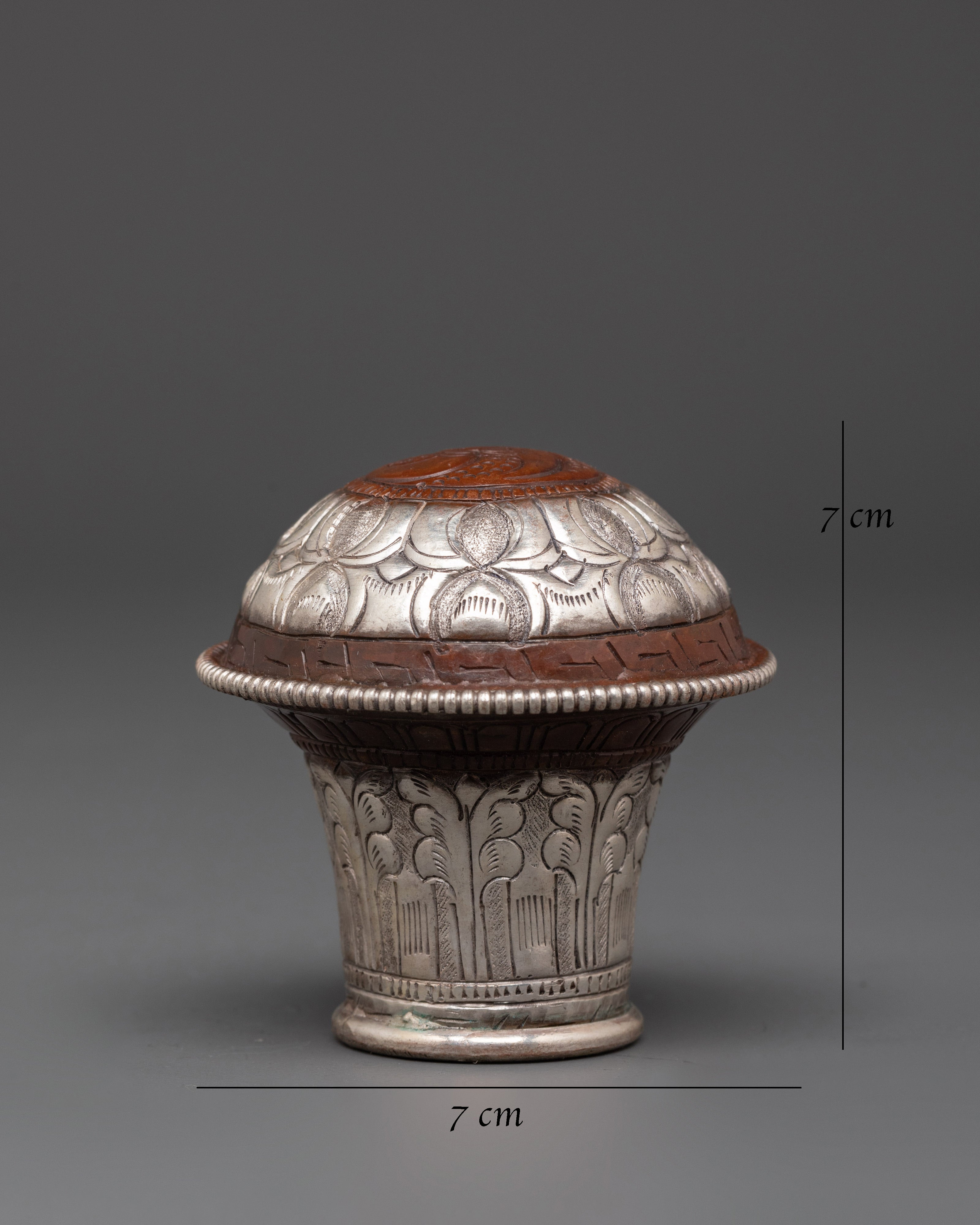 Traditional Brocade Stick Cap | Copper Body with Silver Plated Detailing