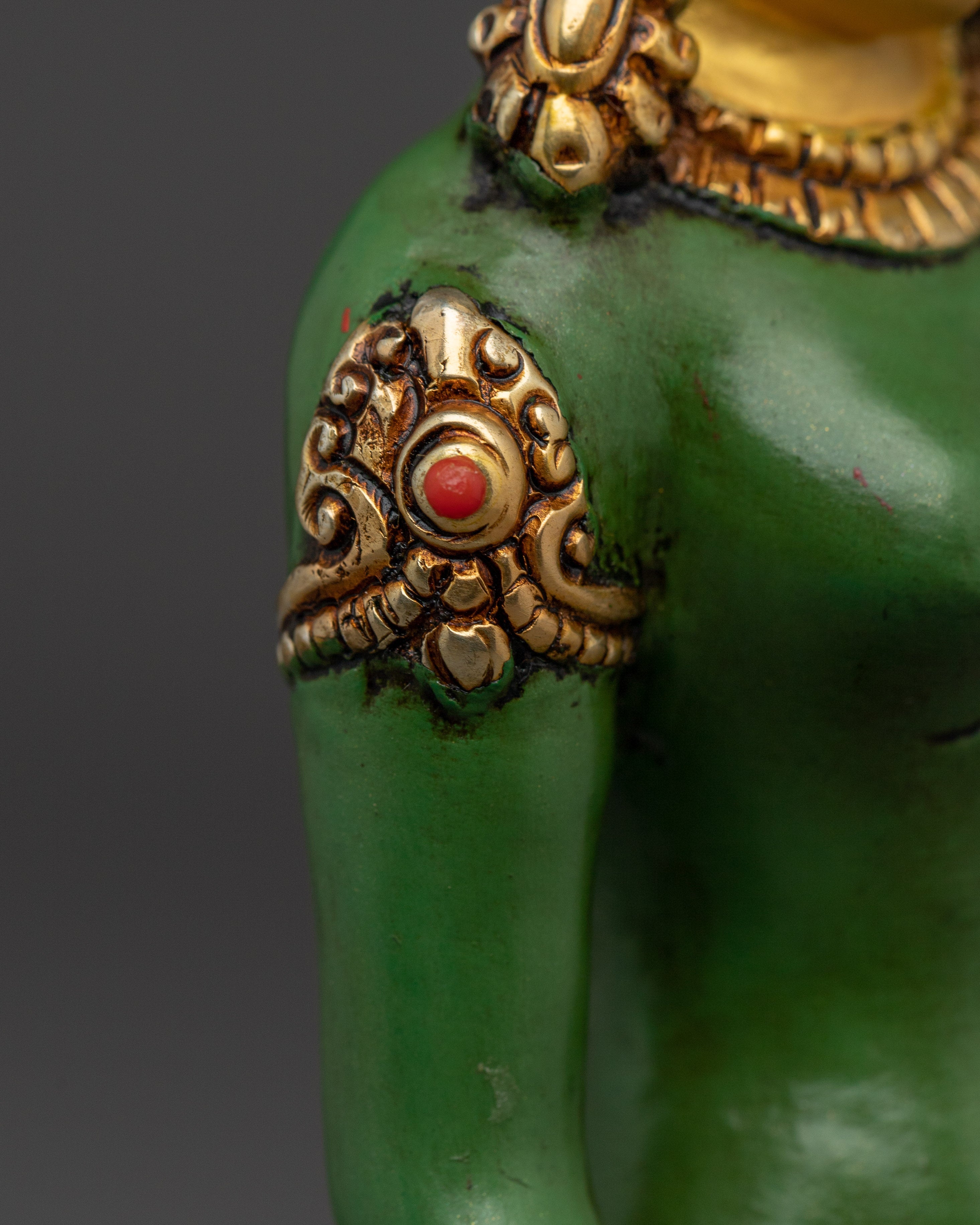 Colorful Radiant Shyama Tara Standing Statue | Green Tara - Mother of All Buddhas