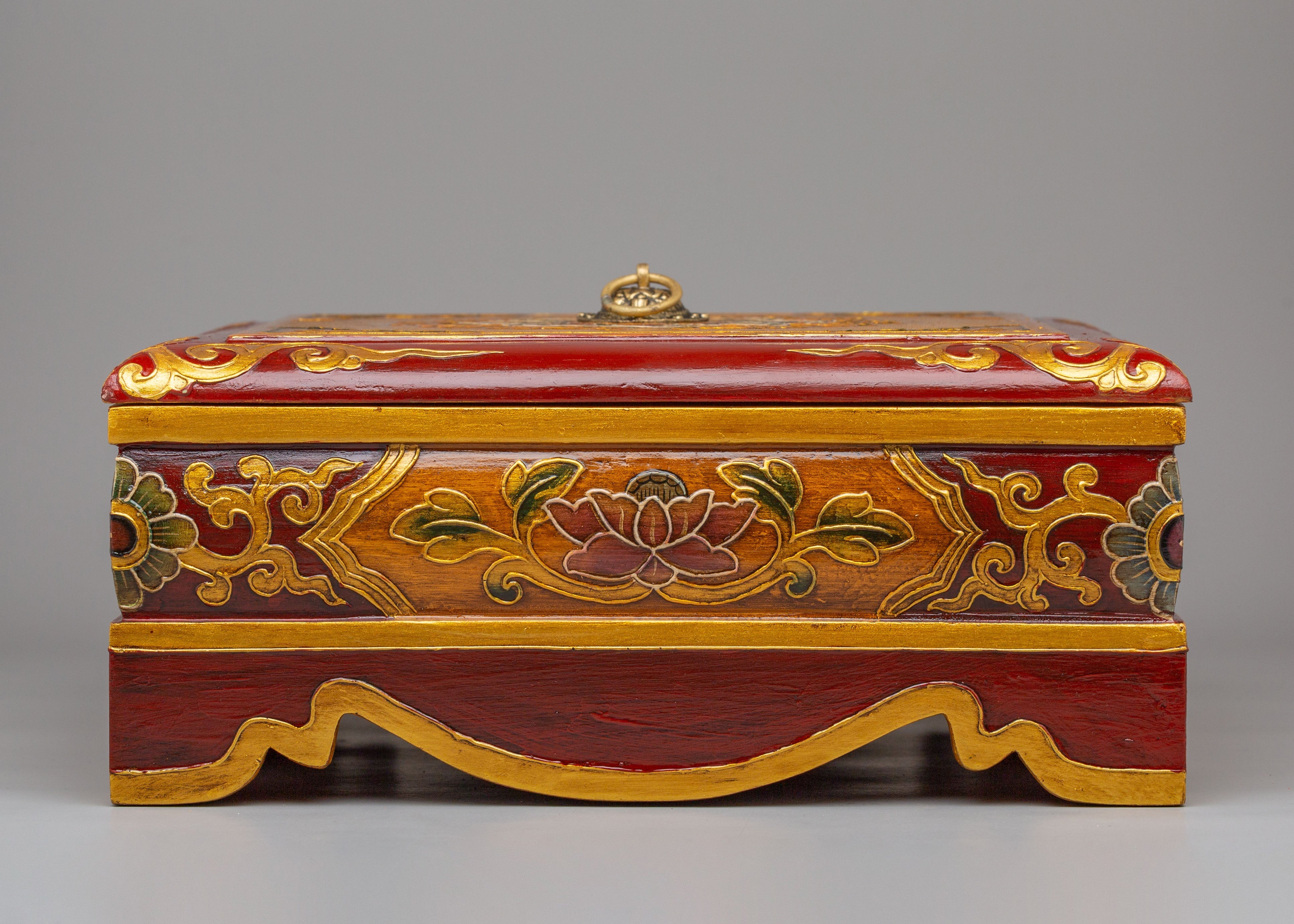 Traditional Wooden Box | Hand Painted Himalayan Decor