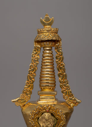 Handcrafted Buddhist Enlightenment Stupa |  Sacred Tibetan Shrine