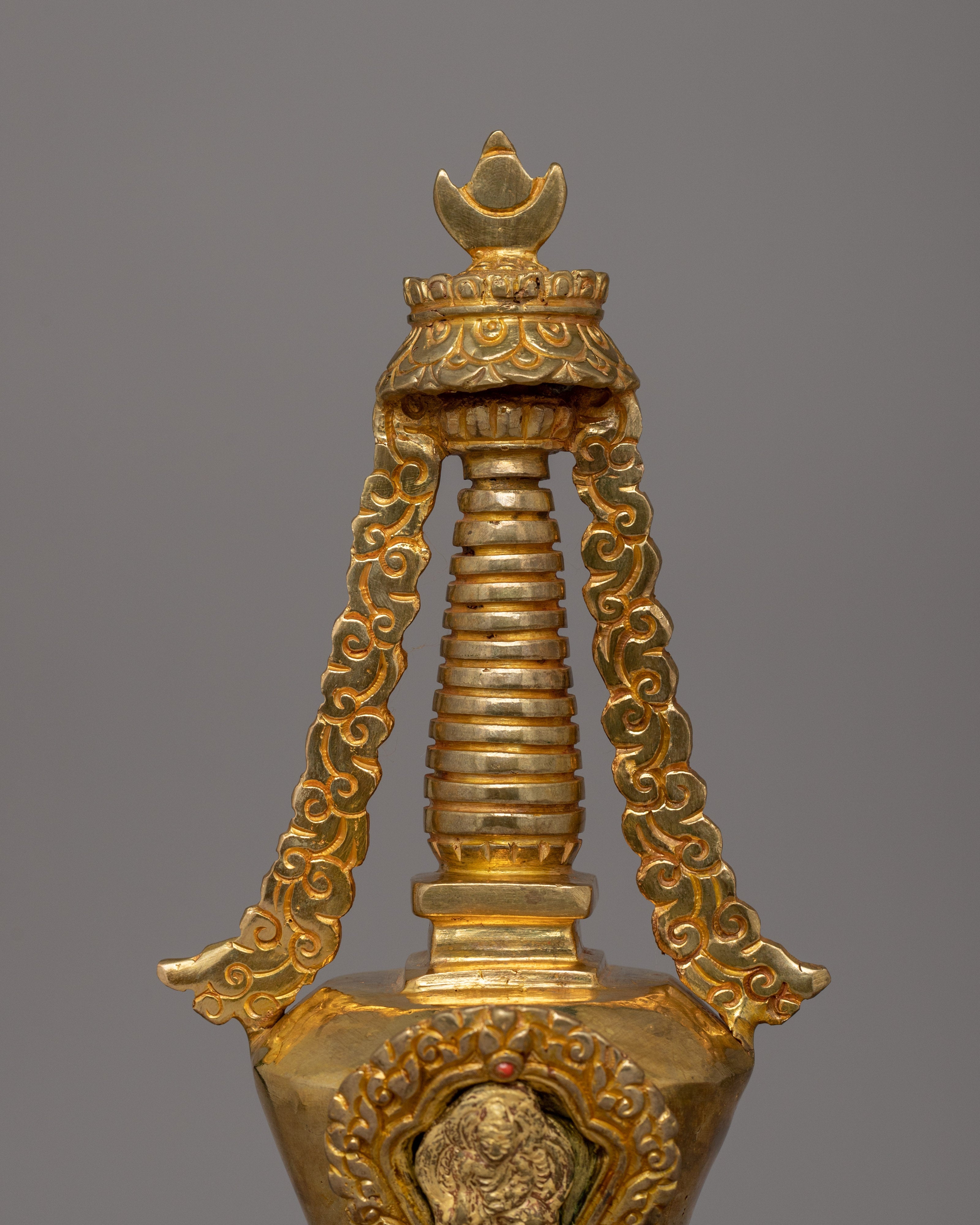 Handcrafted Buddhist Enlightenment Stupa |  Sacred Tibetan Shrine