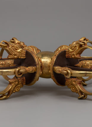 Handcrafted Gold-Plated Bishwa Vajra | Symbol of wisdom and strength