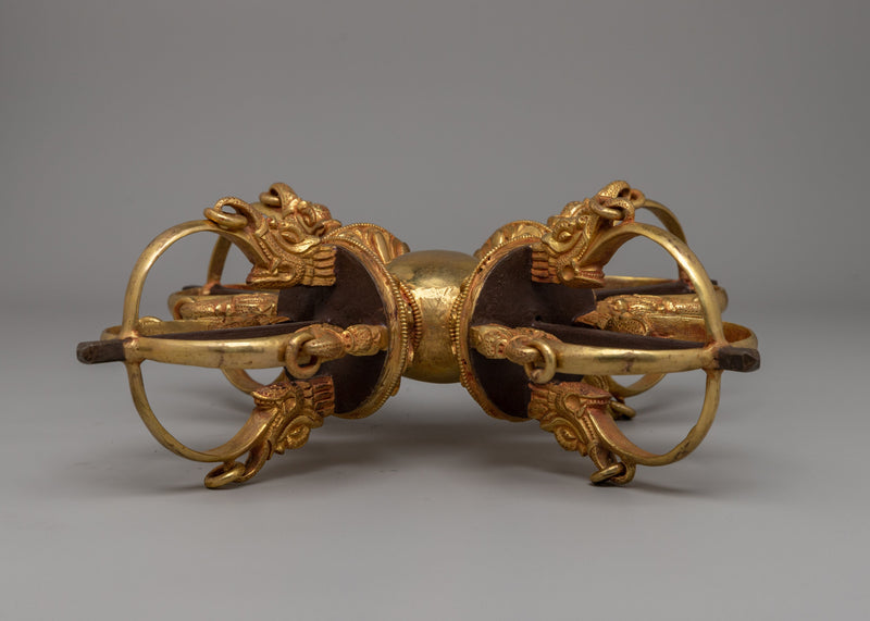 Handcrafted Gold-Plated Bishwa Vajra | Symbol of wisdom and strength