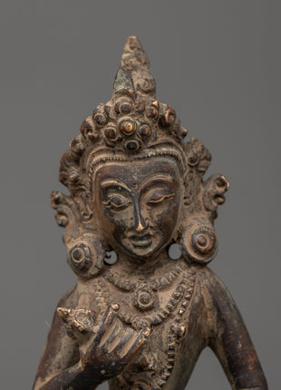 Vajrasattva Statue in Antique Copper Finish | Tibetan Deity of Purification