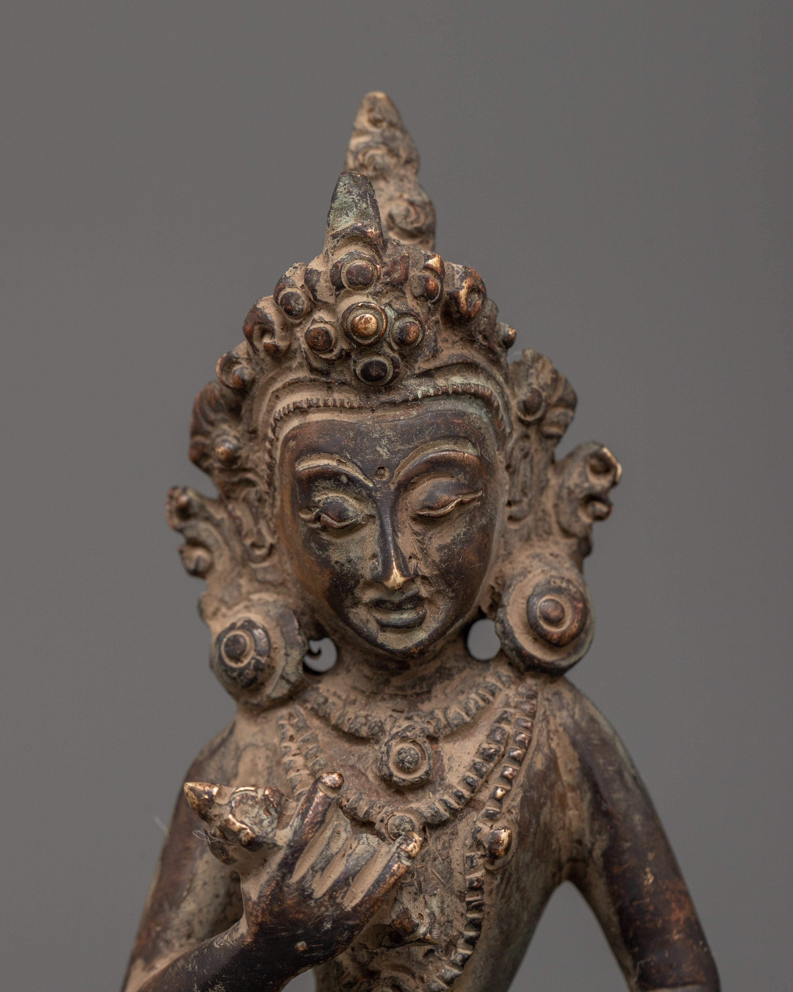 Vajrasattva Statue in Antique Copper Finish | Tibetan Deity of Purification