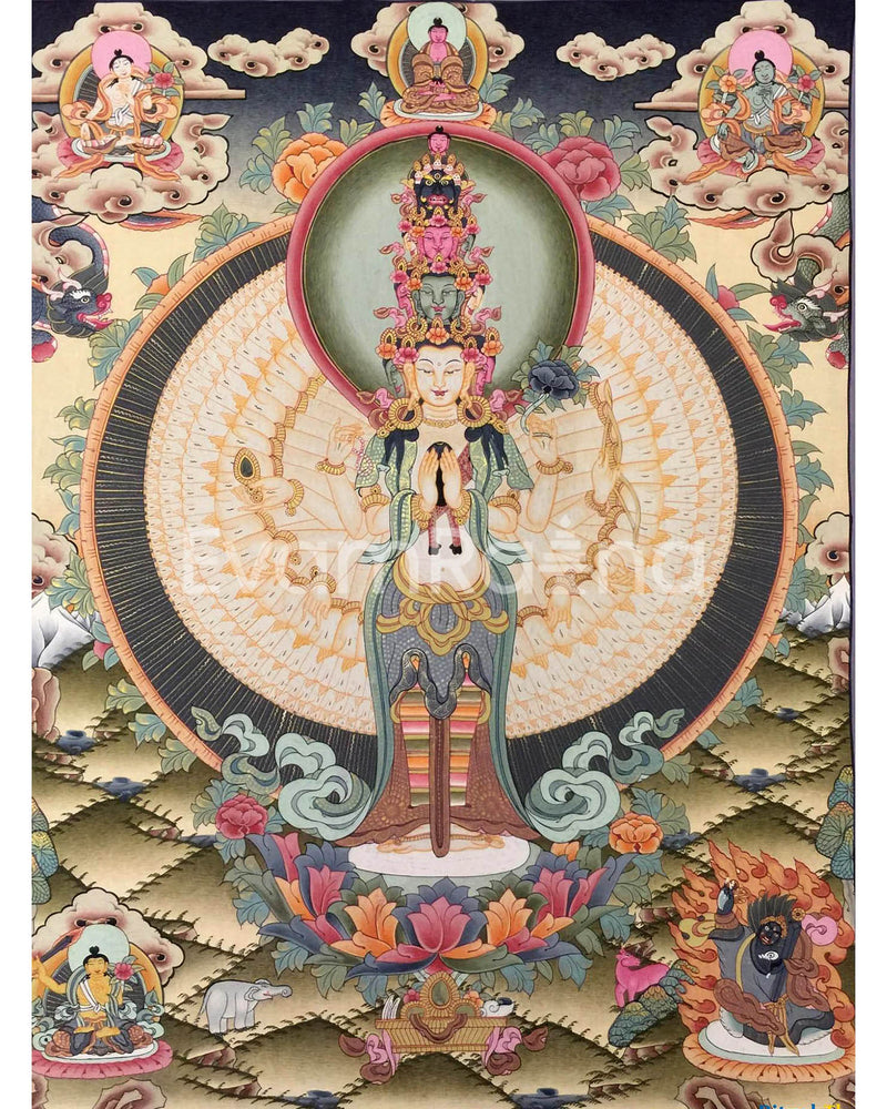 Chengrezig Thangka,Avalokitesvara