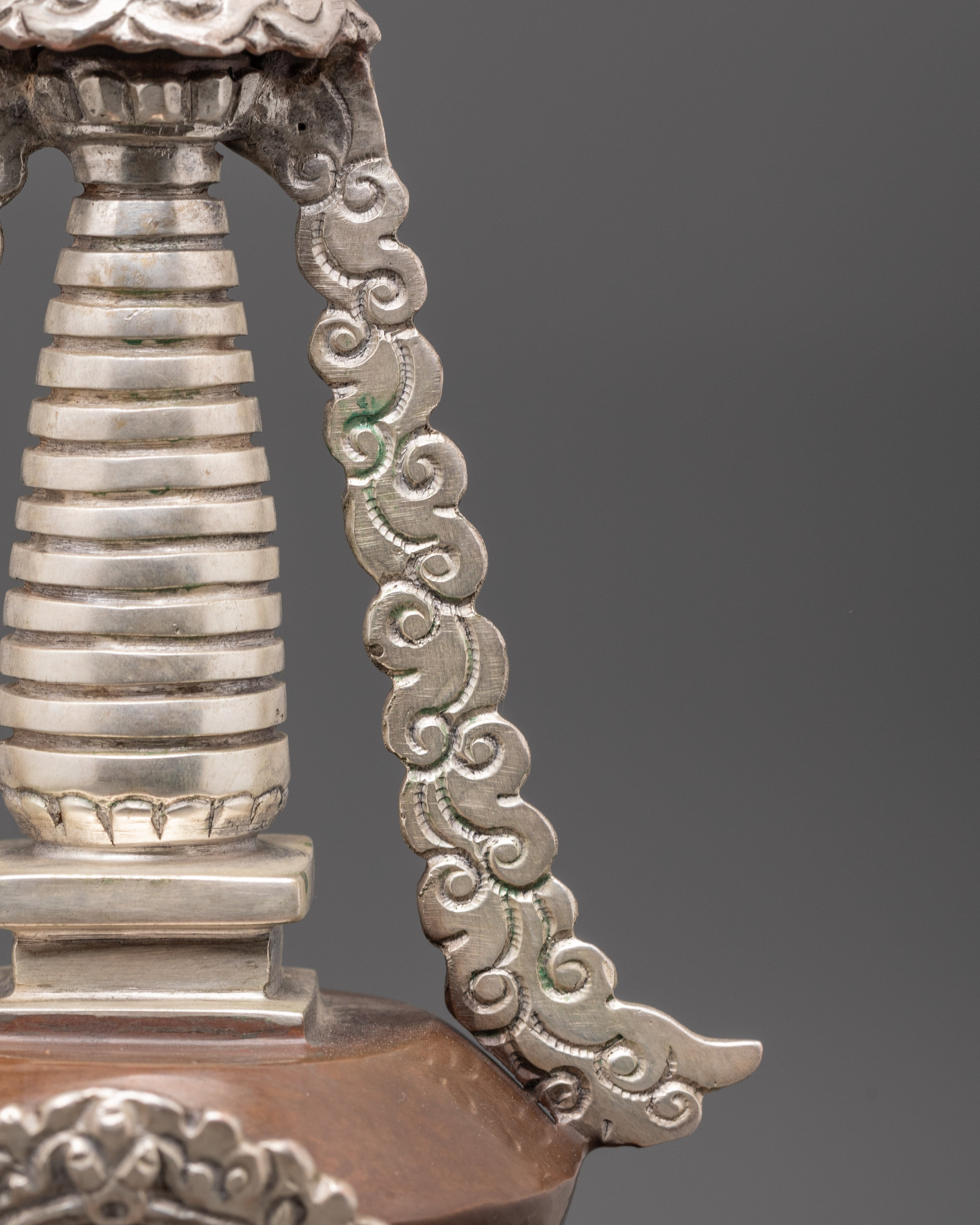 Oxidized Copper Tibetan Buddhist Stupa | Symbol of Mindfulness