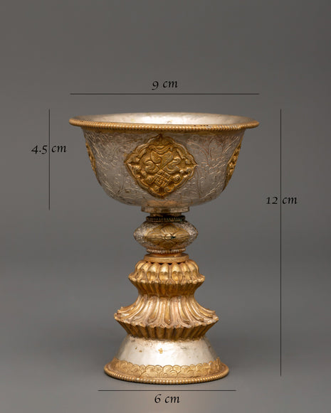 Gold-Plated Butter Lamp | A Sacred Offering for Enlightenment