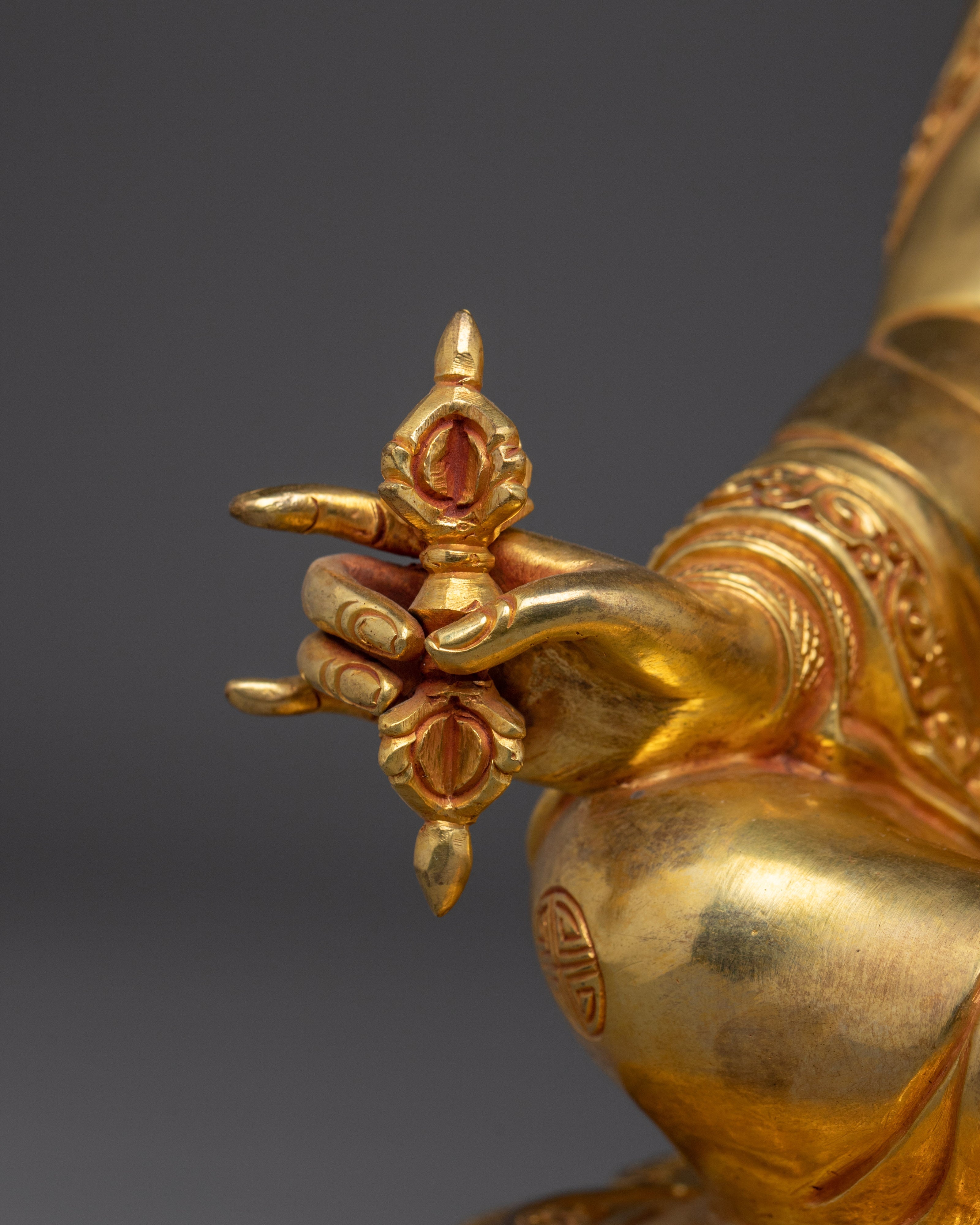 Guru Rinpoche Statue in Copper | Sacred Shrine Decor from Nepal