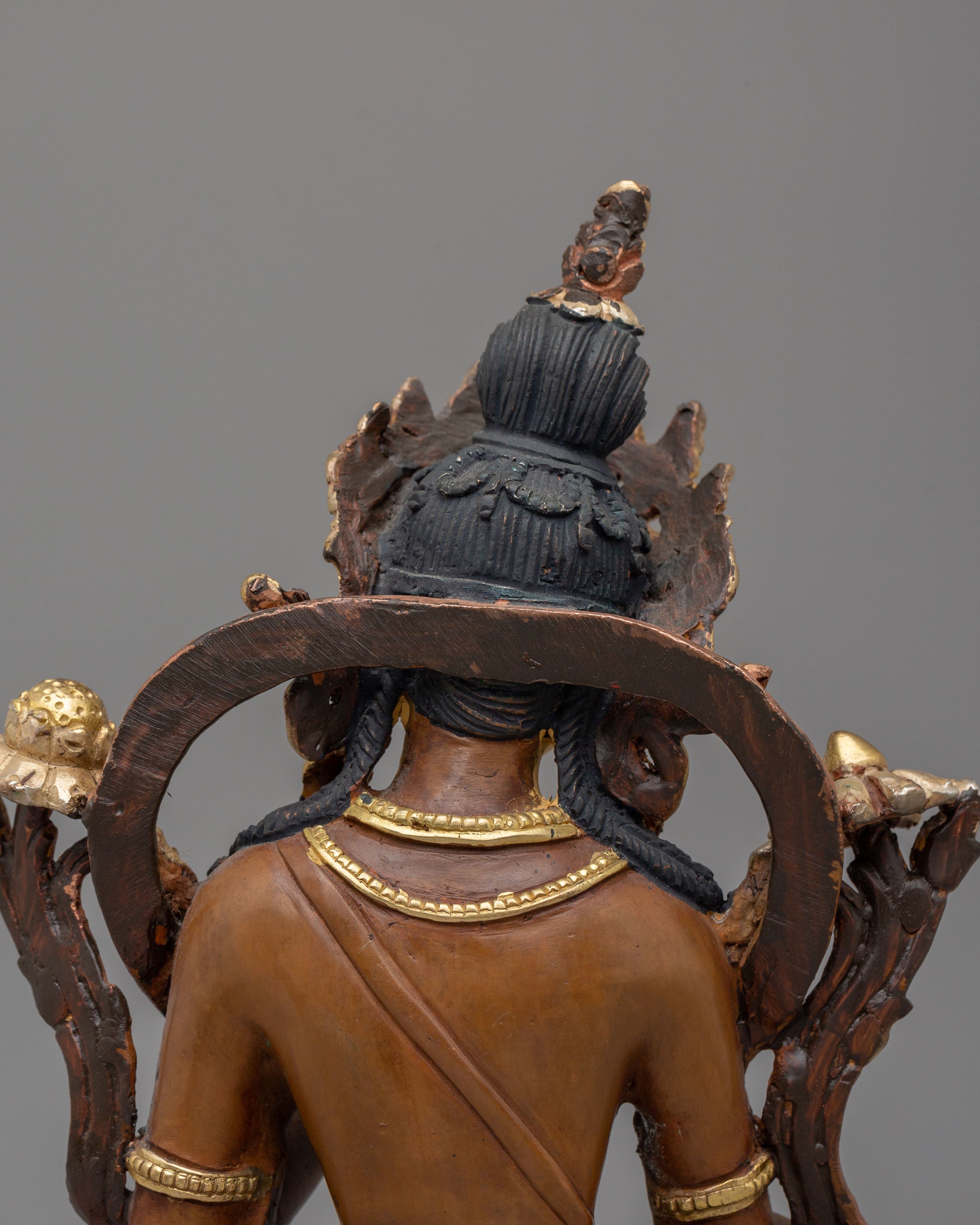 Handcrafted Tibetan White Tara Copper Statue | Spiritual Goddess Statue