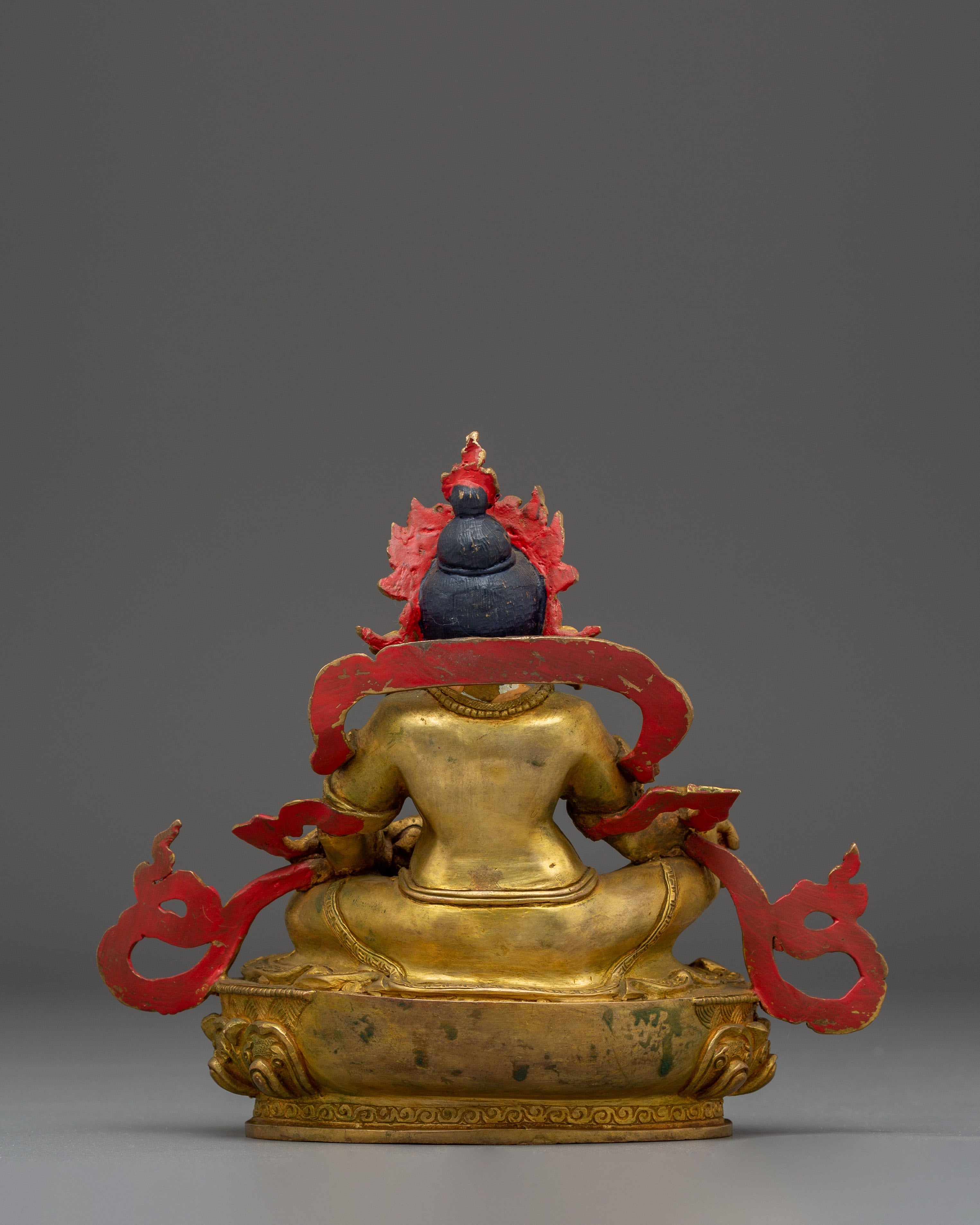 Wealth Icon Dzambhala Handmade Statue | Copper Body, Gold Gilded, Acrylic Color