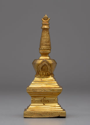Gold-Plated Buddhist Stupa Set | Symbol of Enlightenment