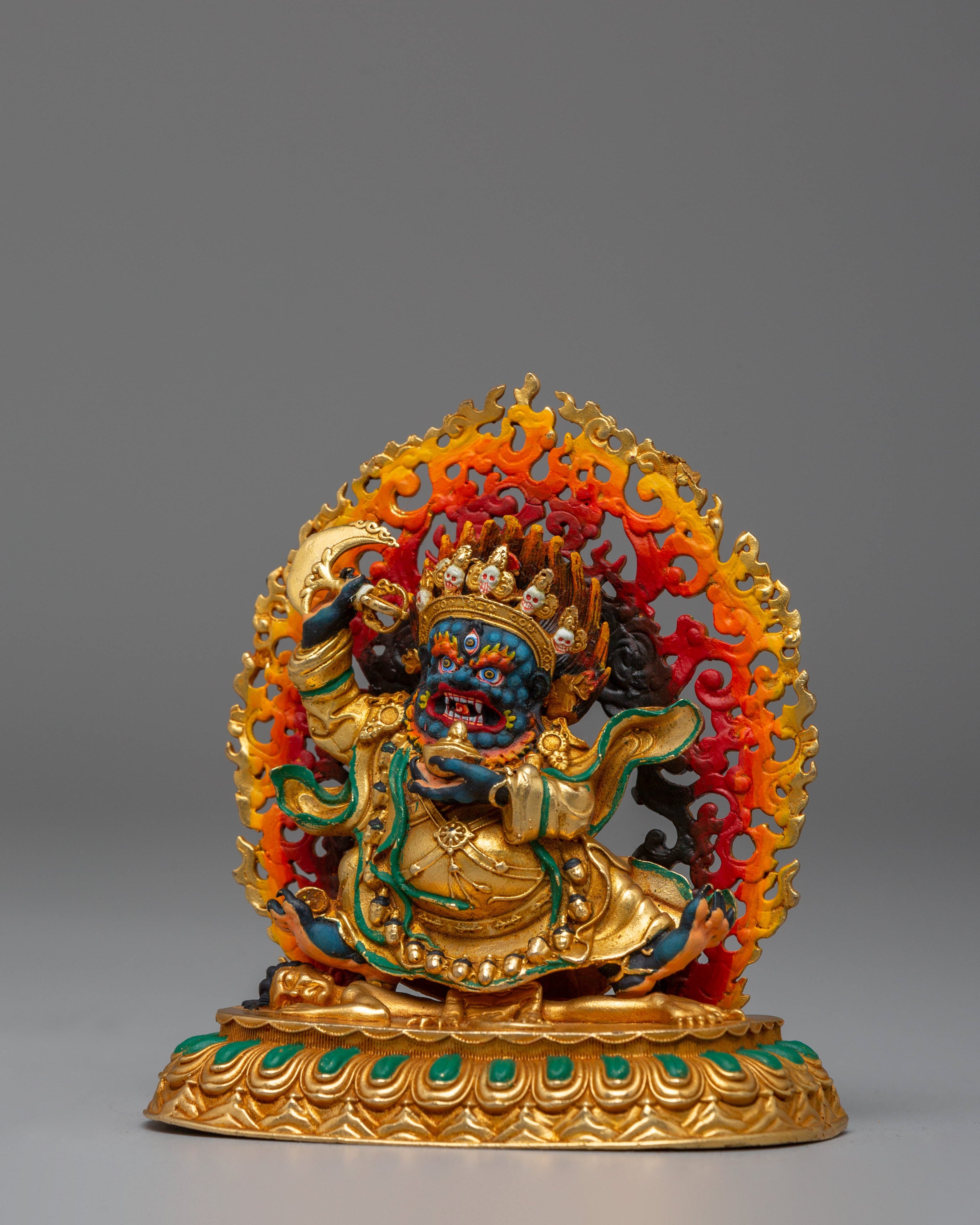 Handcrafted Mahakala Bernagchen Sculpture | Buddhist Shrine Decor