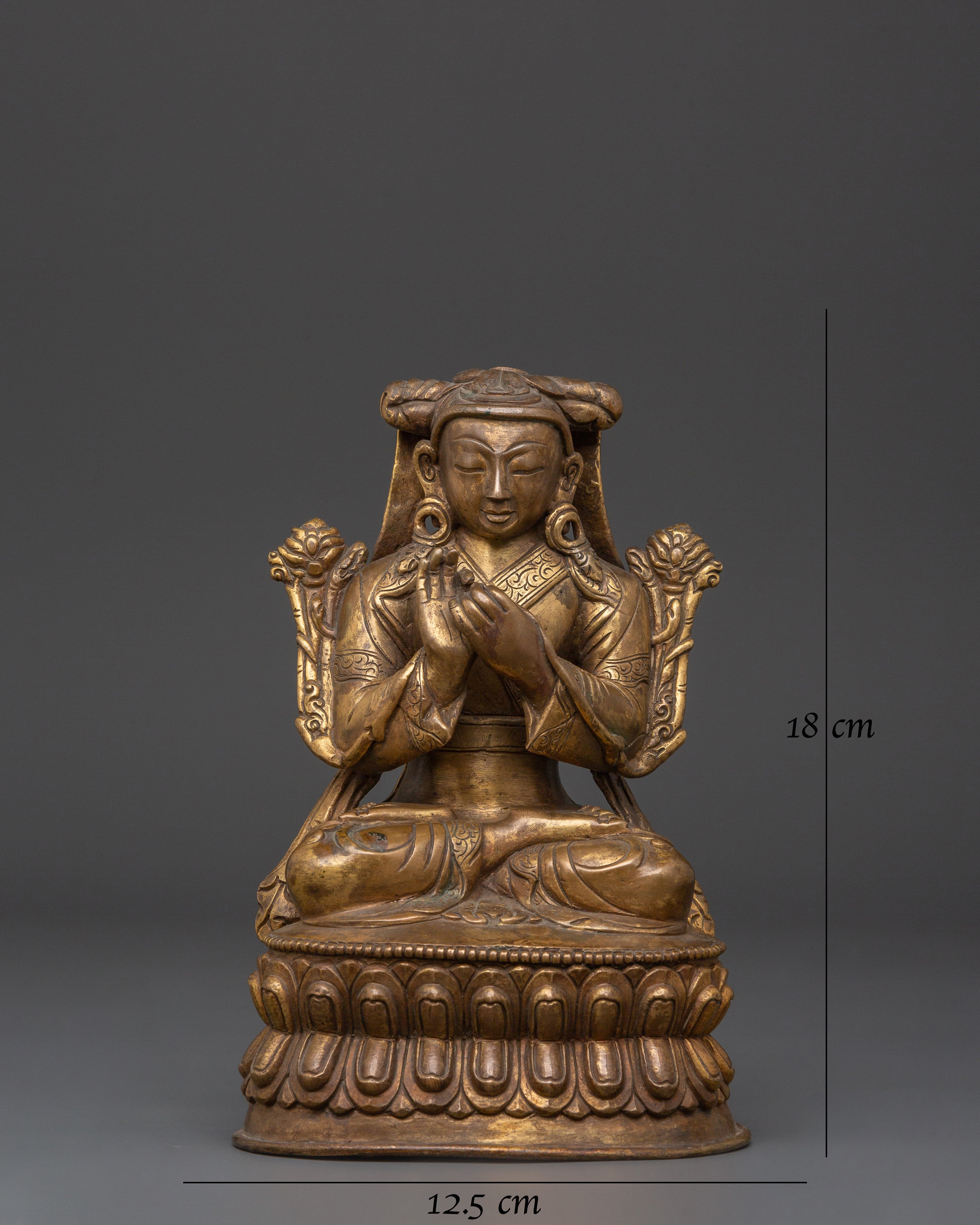 Gold Plated Buddhist Master | Altar Decor