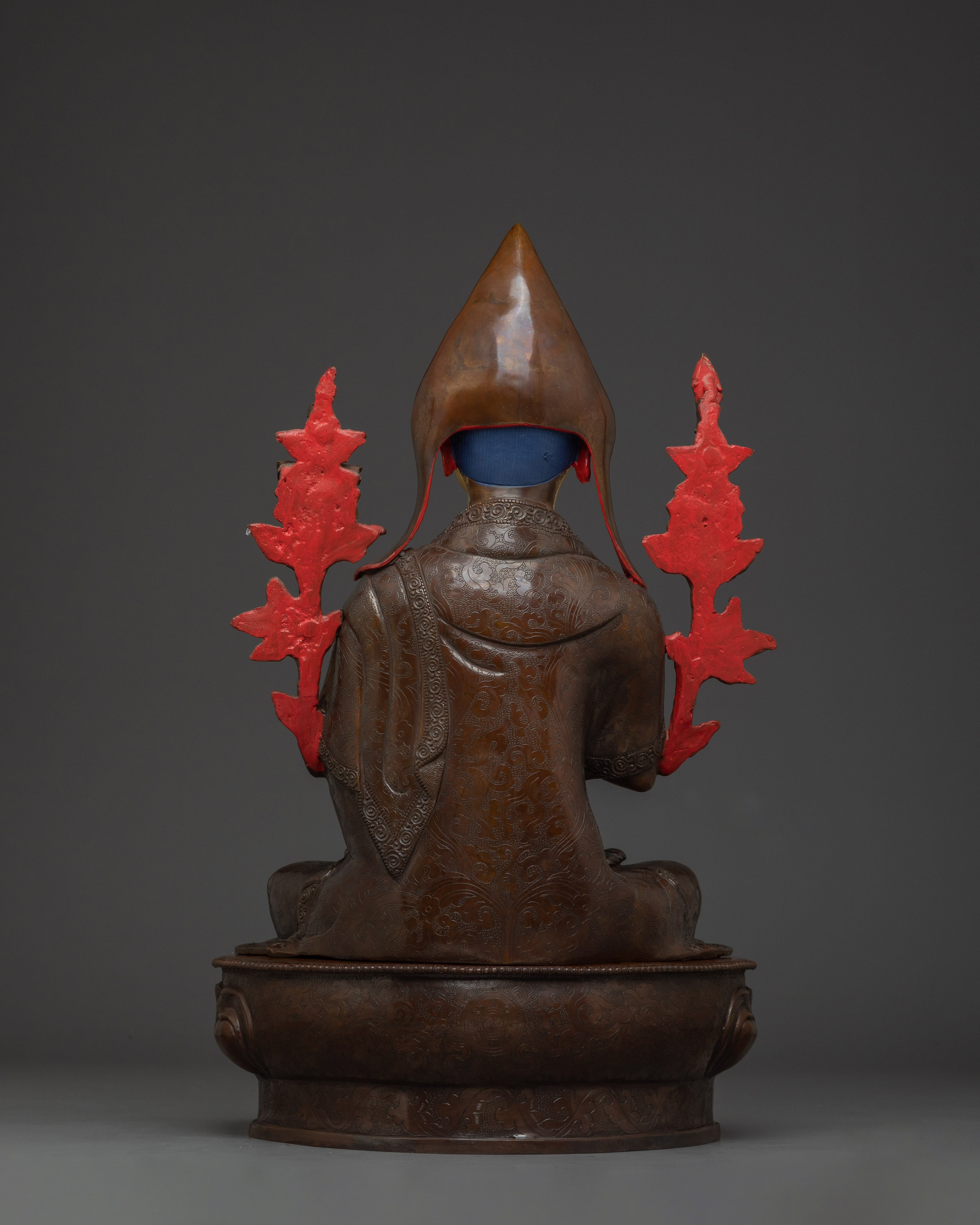 Oxidized Tsongkhapa Set Statue | Himalayan Handcrafted Sculpture