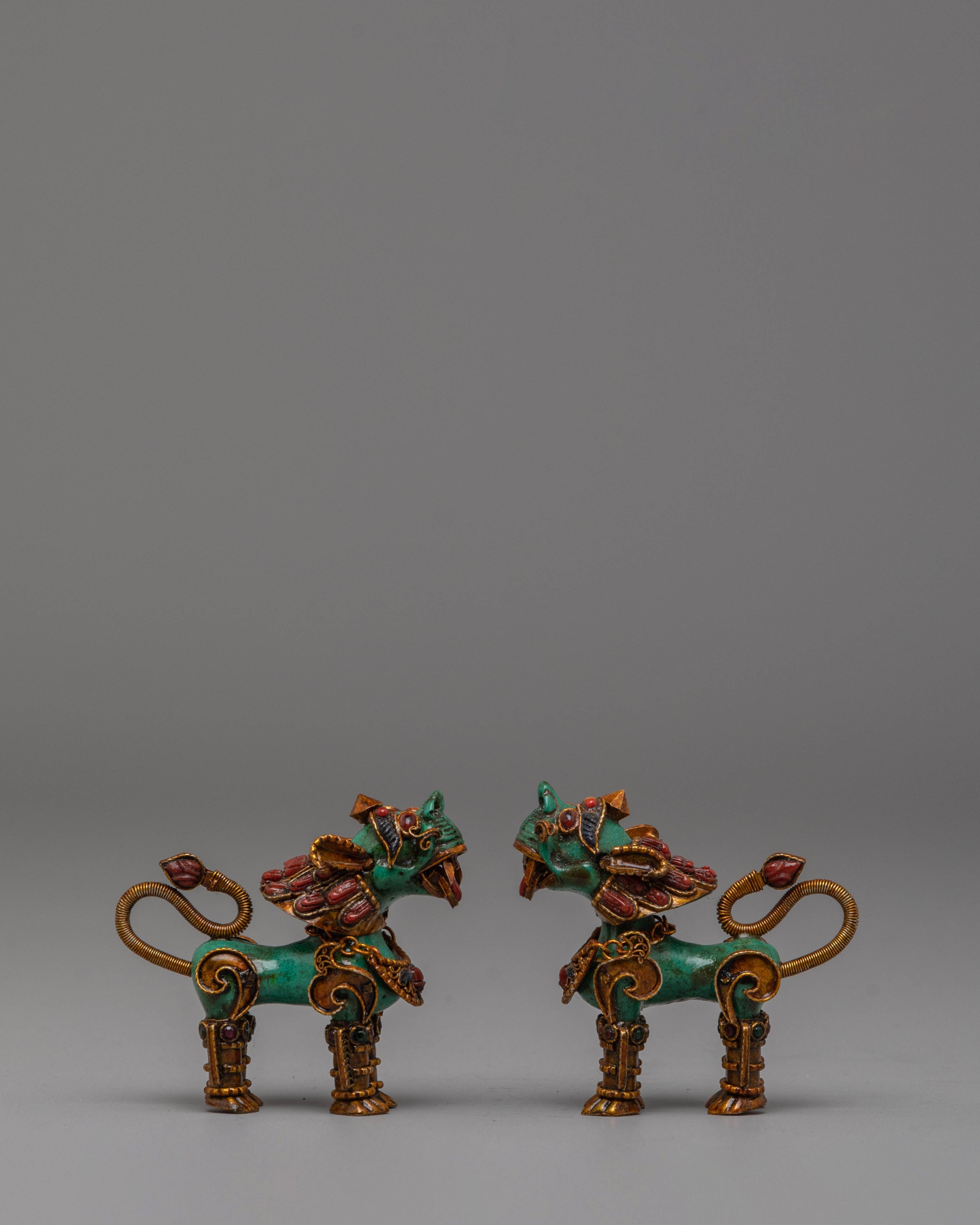 Stupa and Lion Set for Decor | Symbol of Protection