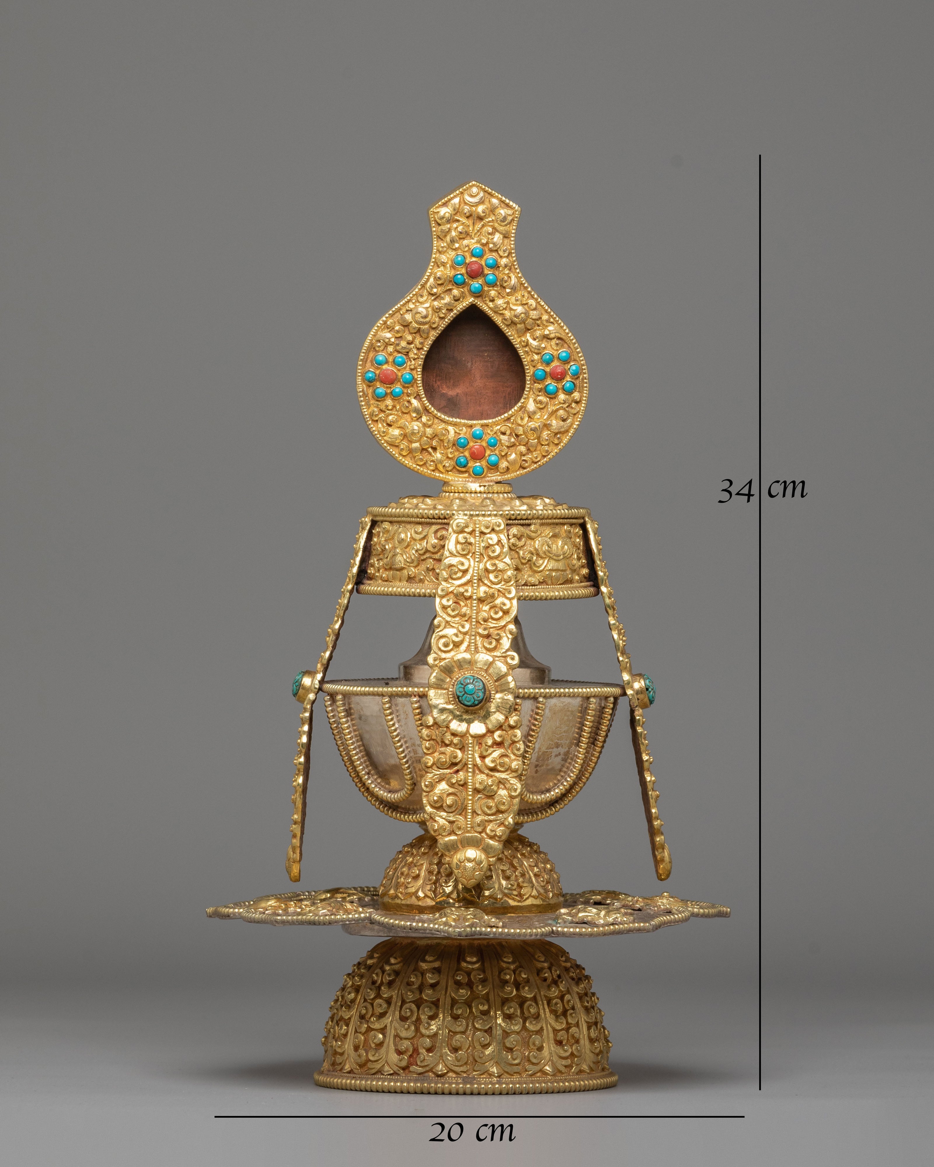 Himalayan Turquoise-Inlaid Life Vase | Sacred Ritual Artifact