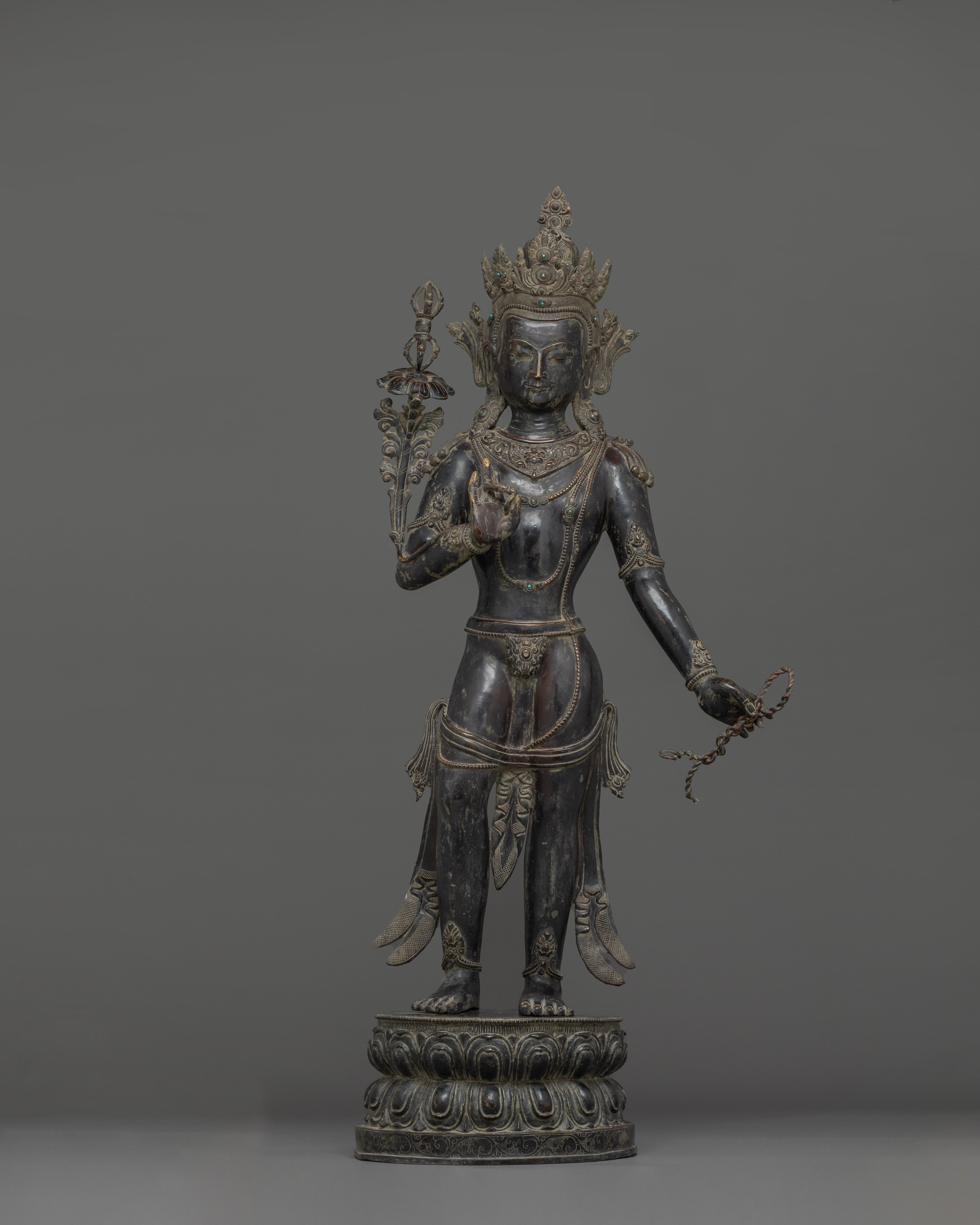 Copper Standing Vajrapani Statue | Powerful Buddhist Protector Deity