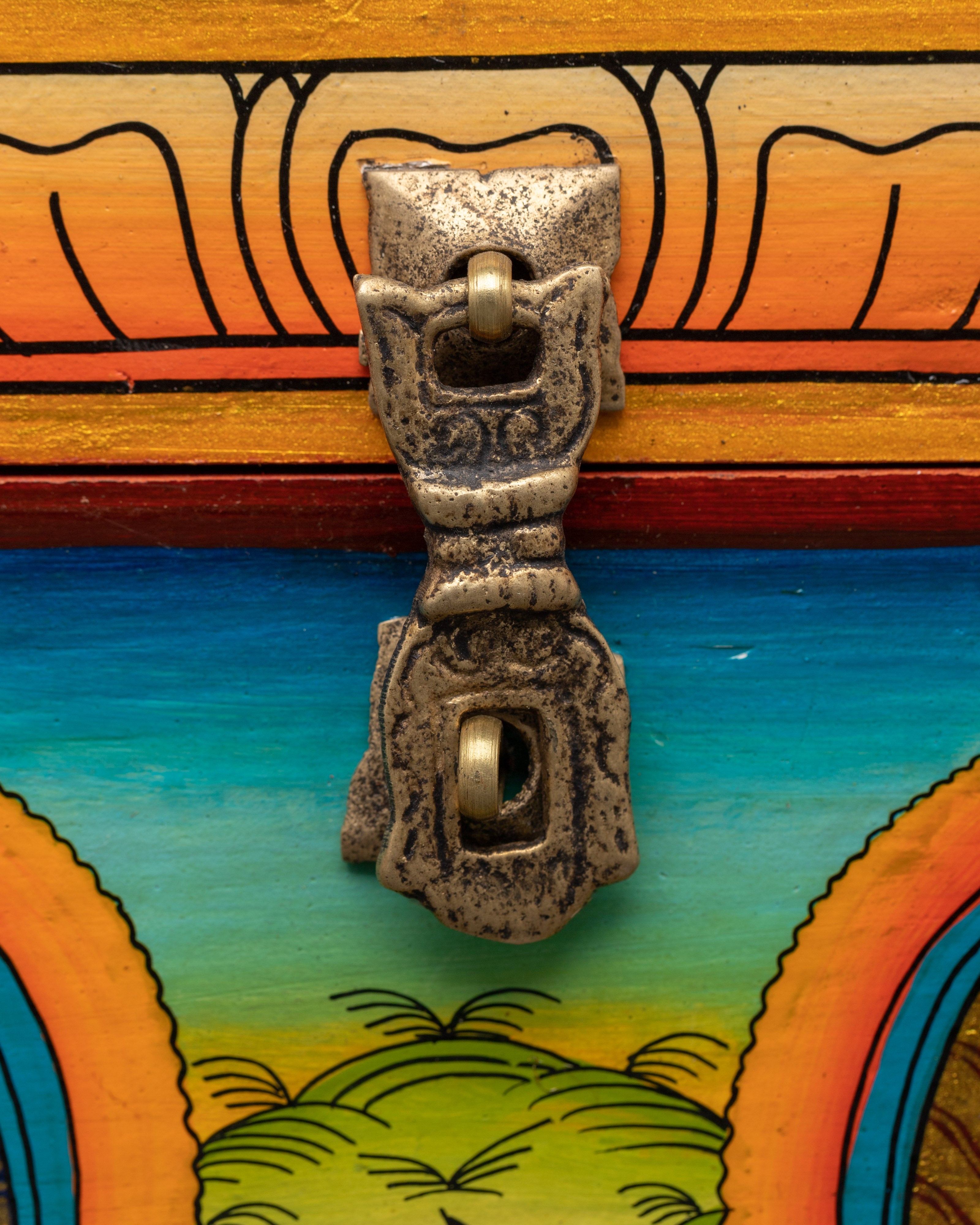 Tibetan Altar Wooden Box | Shakyamuni Buddha and Medicine Buddha