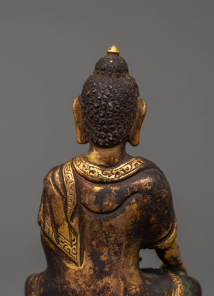 Traditionally HandCrafted Shakyamuni Buddha Statue | Antique Copper Statue