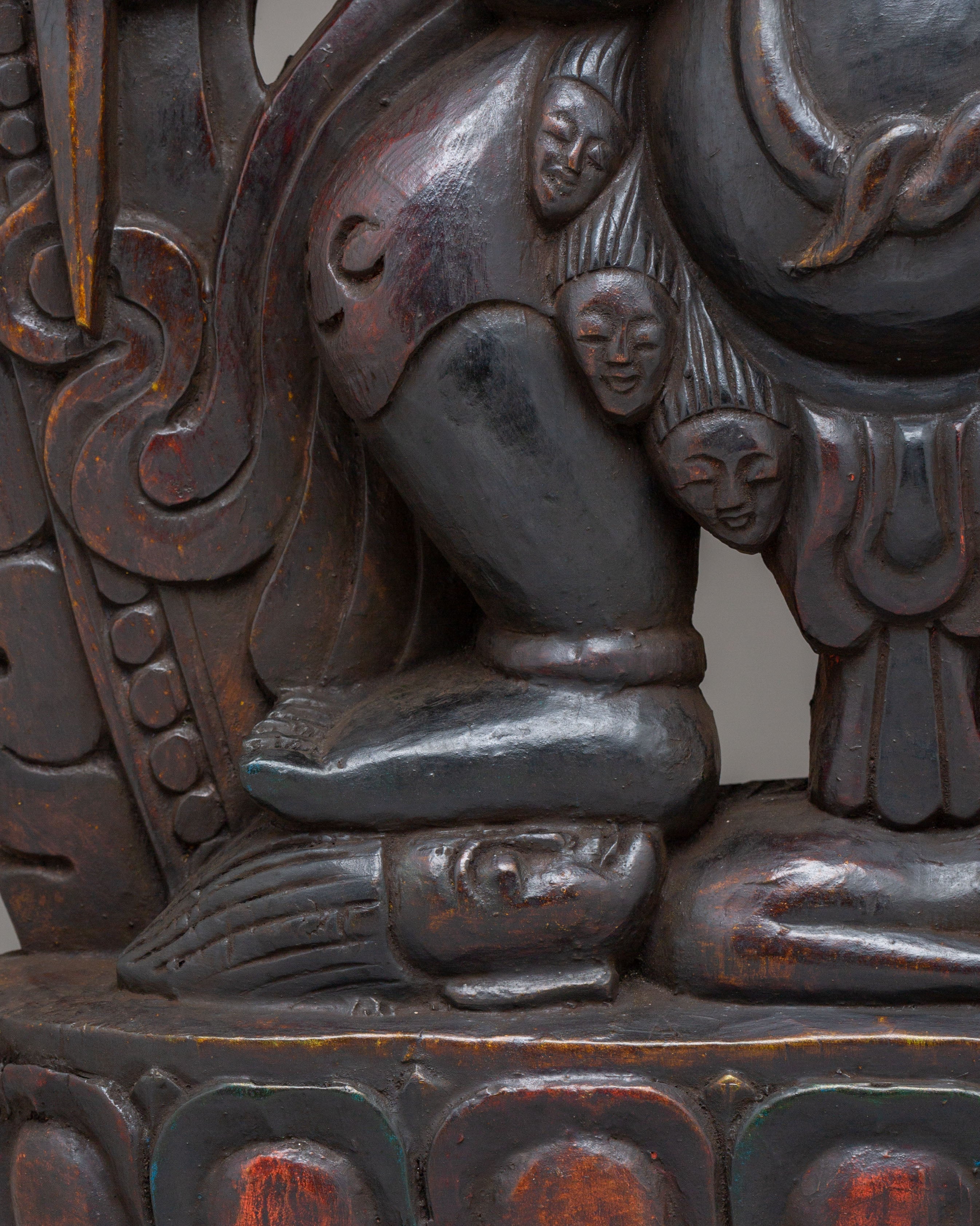 Handcrafted Kal Bhairav Statue | Wooden Kal Bhairav Statue