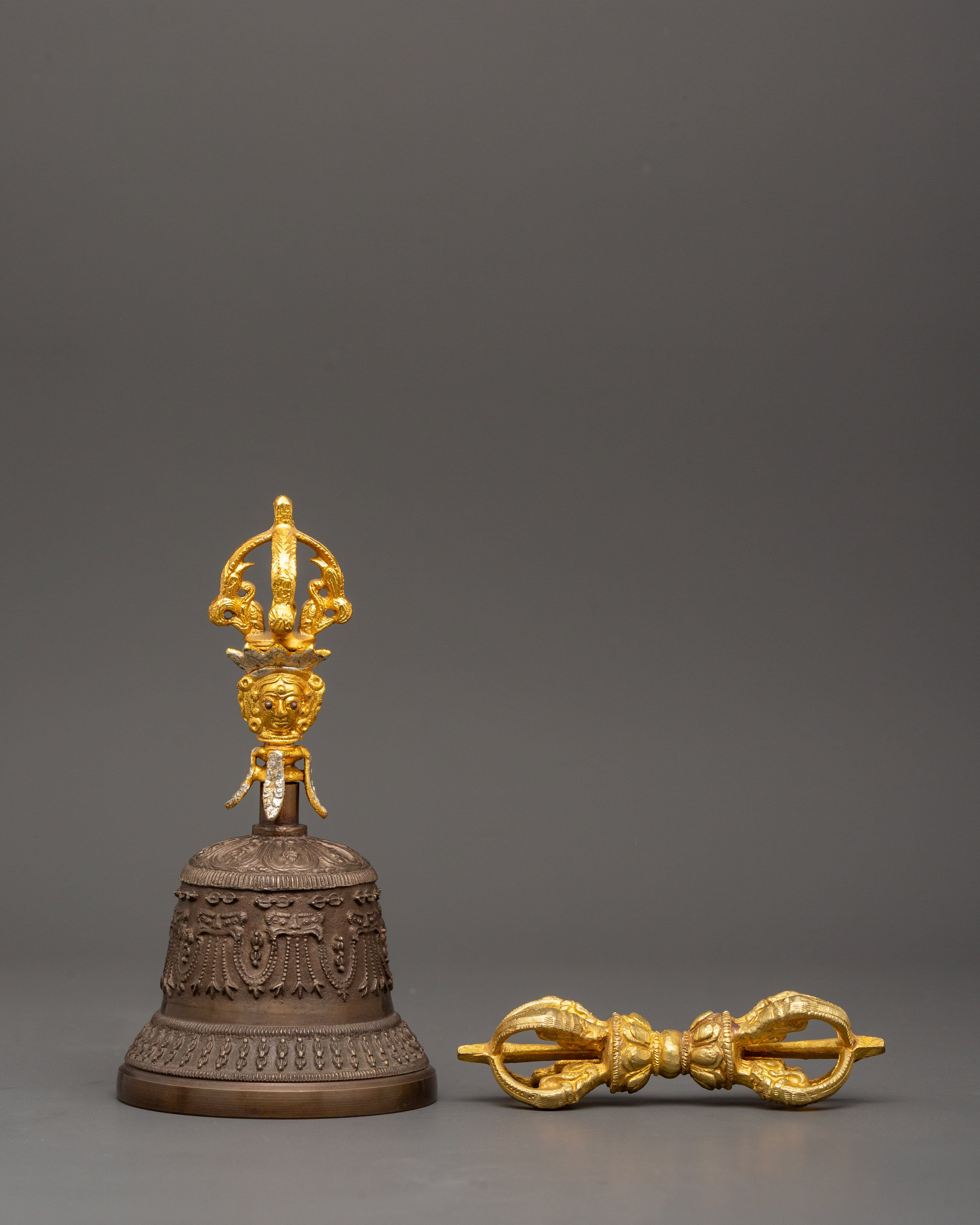 Handcrafted Meditation Bell and Vajra Set